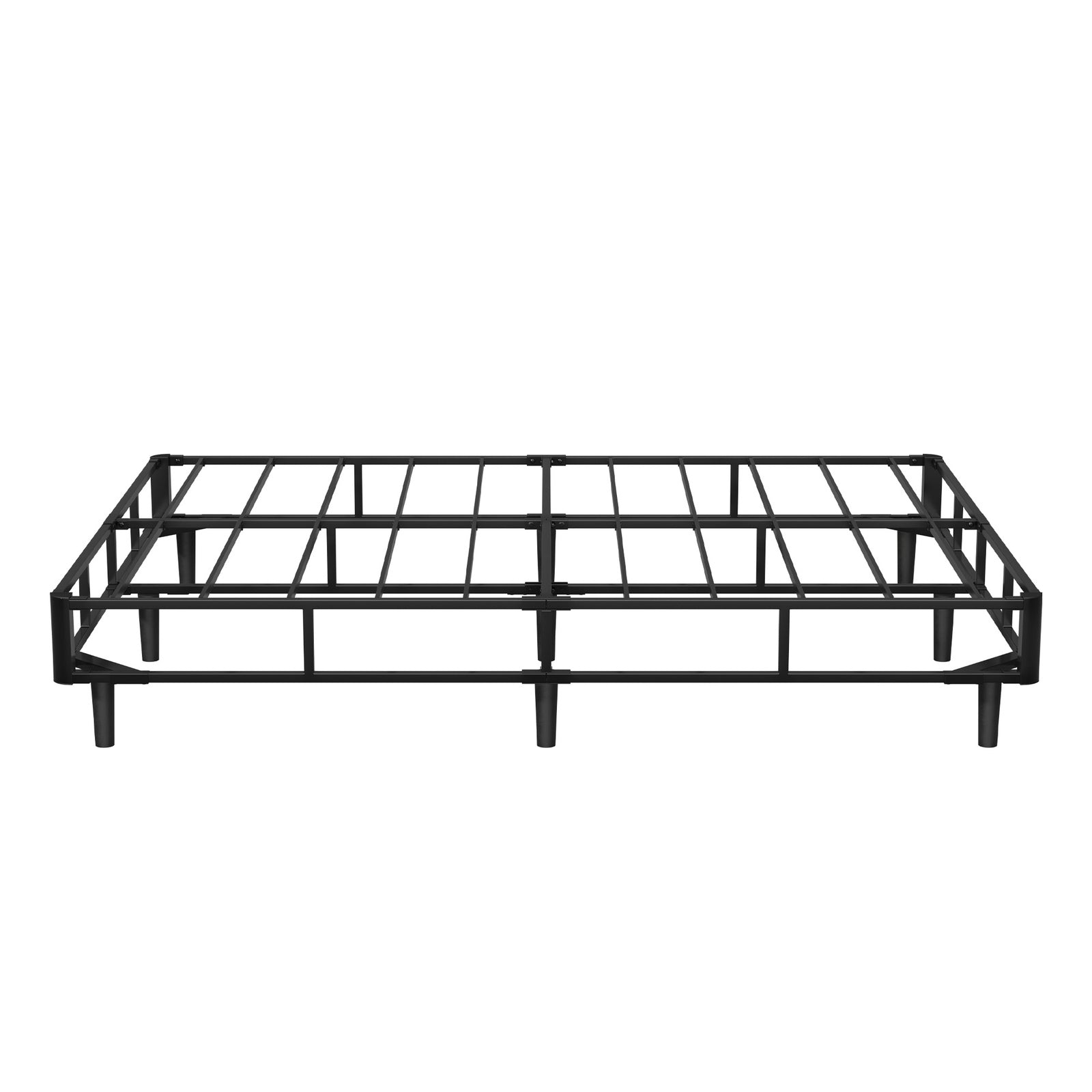 Oikiture Queen Ensemble Bed Base Metal Bed Frame Fabric Cover Platform Bed