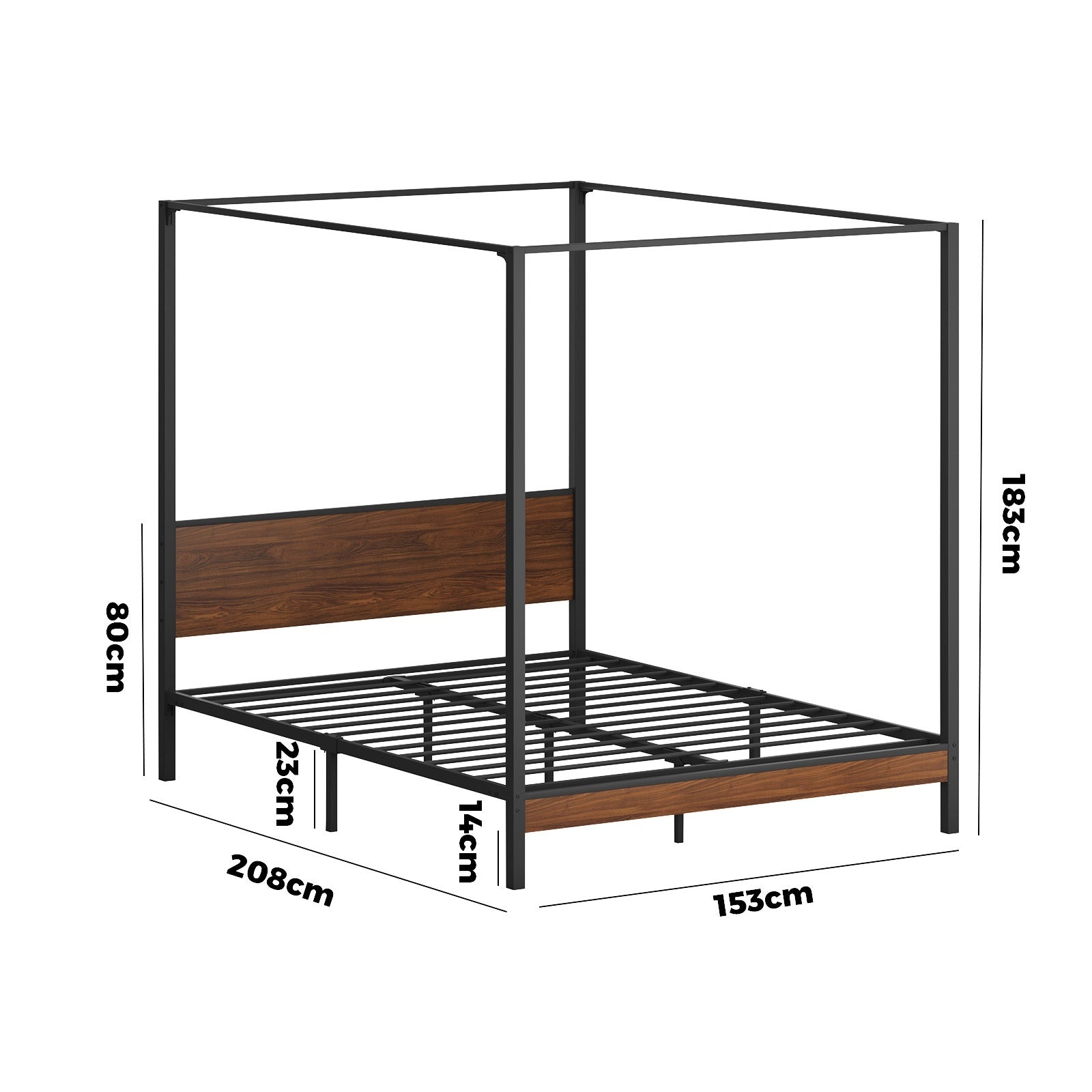 Oikiture Metal Canopy Bed Frame Queen Size Beds Platform - Sunyee