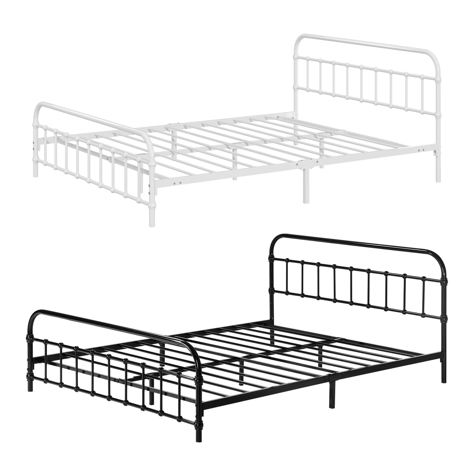 Oikiture Metal Bed Frame Queen Double King Single Size Metal Bed Base Platform - Sunyee
