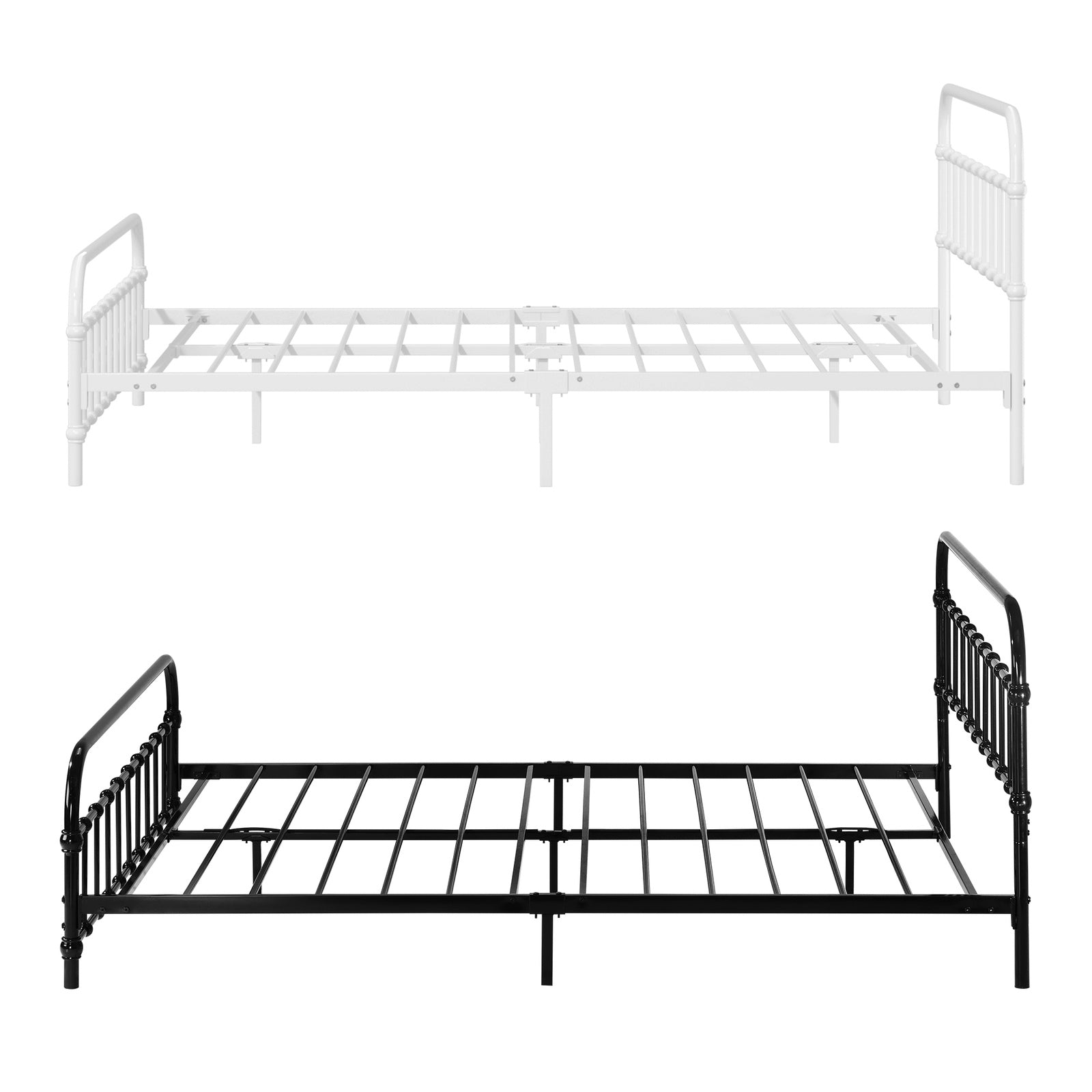 Oikiture Metal Bed Frame Queen Double King Single Size Metal Bed Base Platform - Sunyee