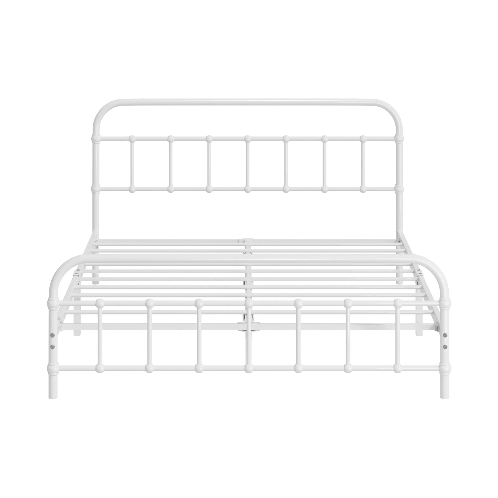 Oikiture Bed Frame Metal Bed Base Double Size Bed Platform White - Sunyee