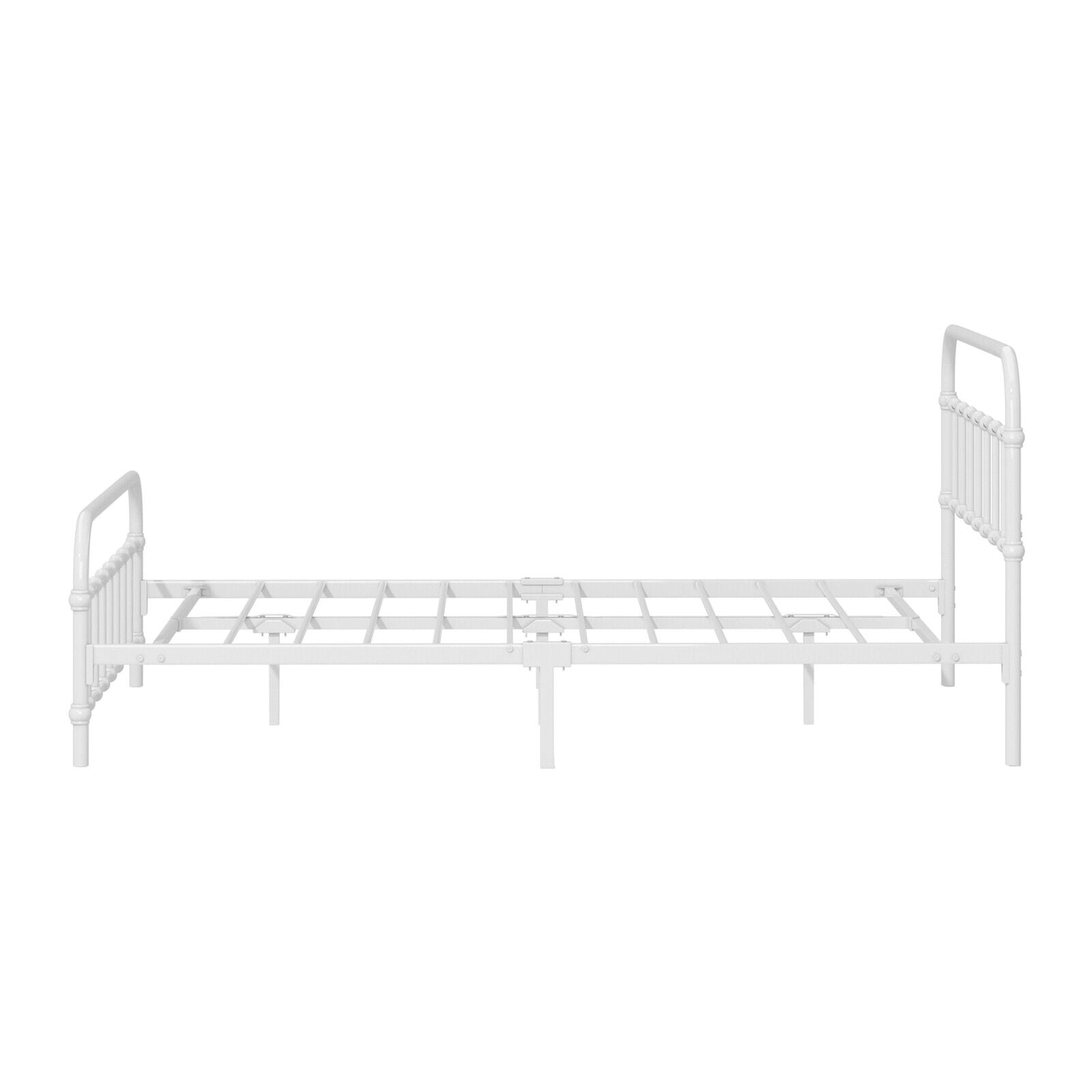 Oikiture Bed Frame Metal Bed Base Double Size Bed Platform White - Sunyee