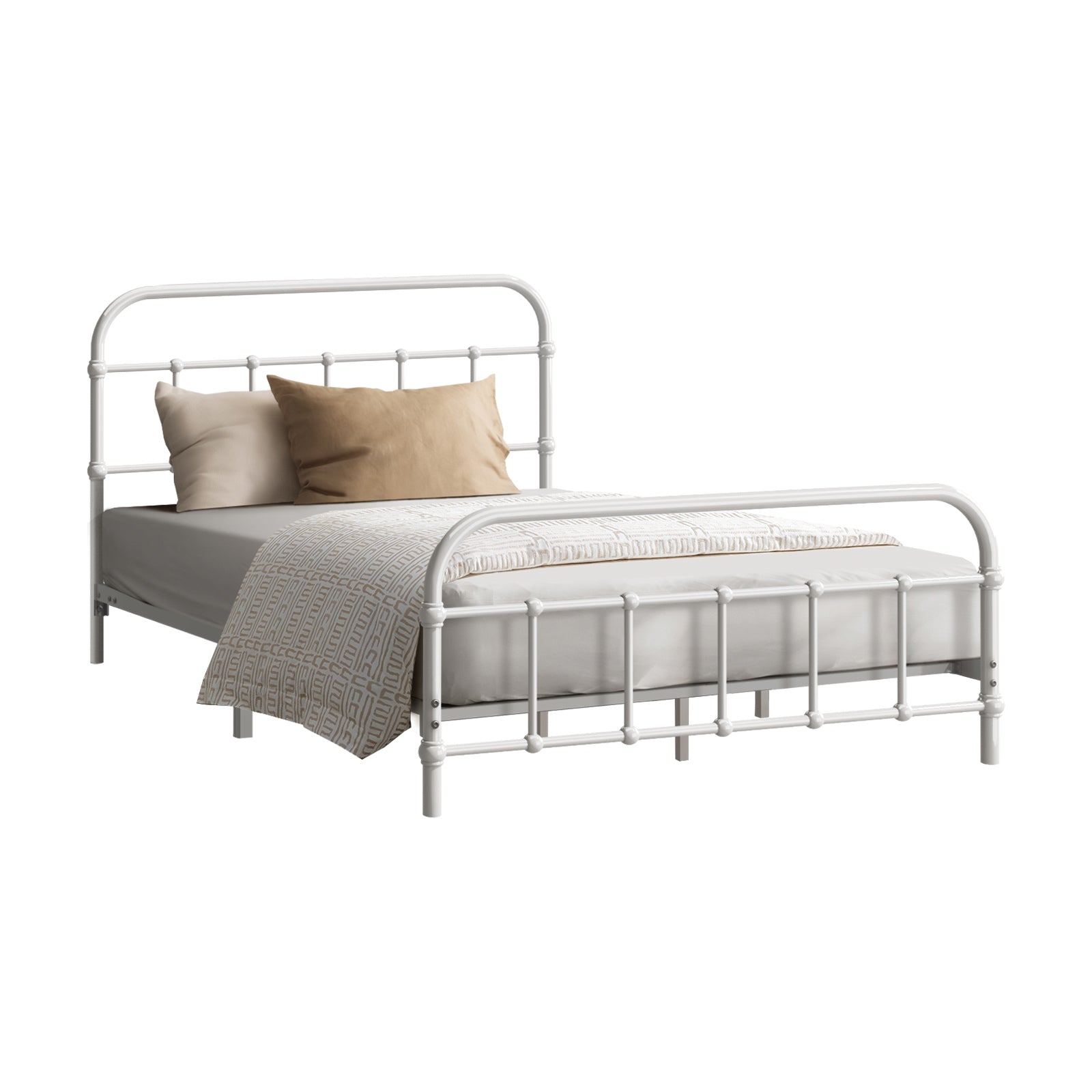 Oikiture Metal Bed Frame Queen Double King Single Size Metal Bed Base Platform