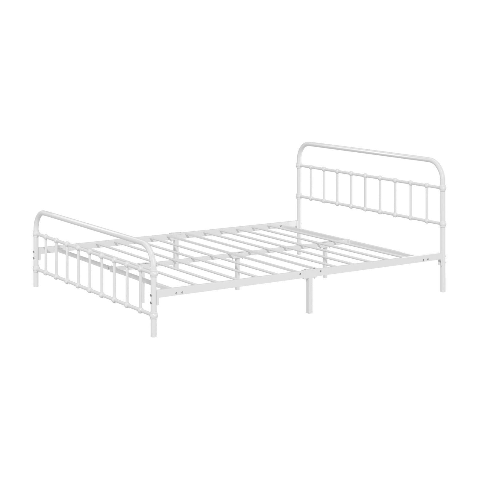 Oikiture Metal Bed Frame Queen Double King Single Size Bed Base White - Sunyee
