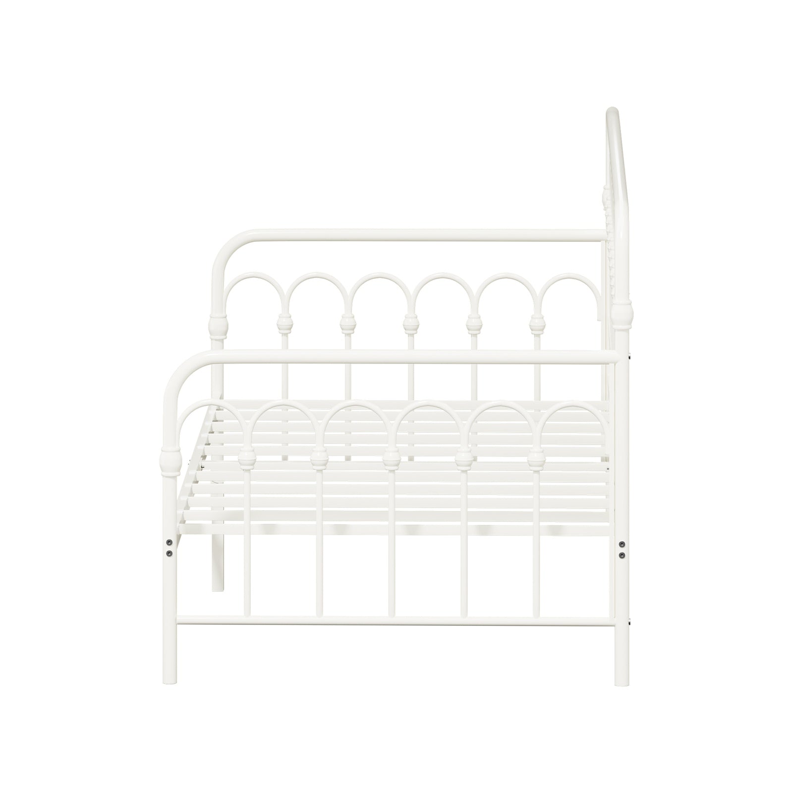 Oikiture Metal Daybed Frame Single Size Sofa Bed Steel Slat Support Beige - Sunyee