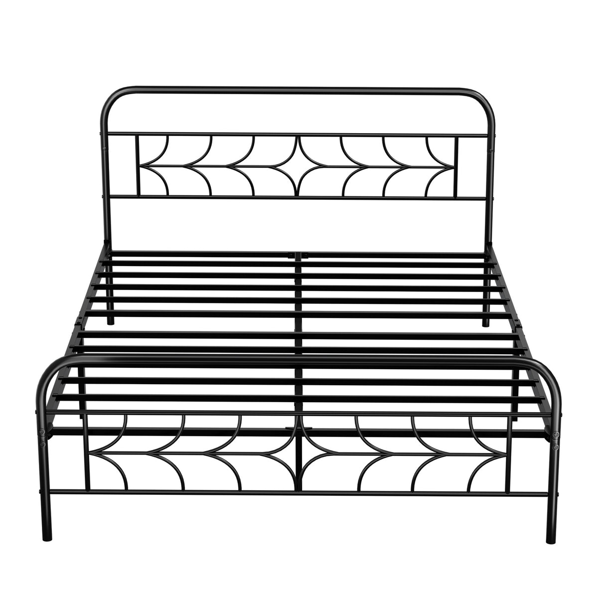 Oikiture Queen Bed Frame Metal Platform Bed Base with Sparkling Star Headboard