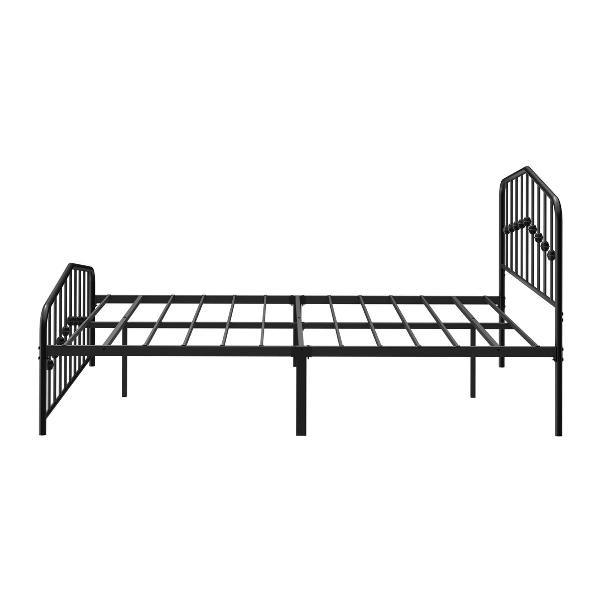 Oikiture Double Metal Bed Frame with Headboard Footboard Platform Bed Base Black