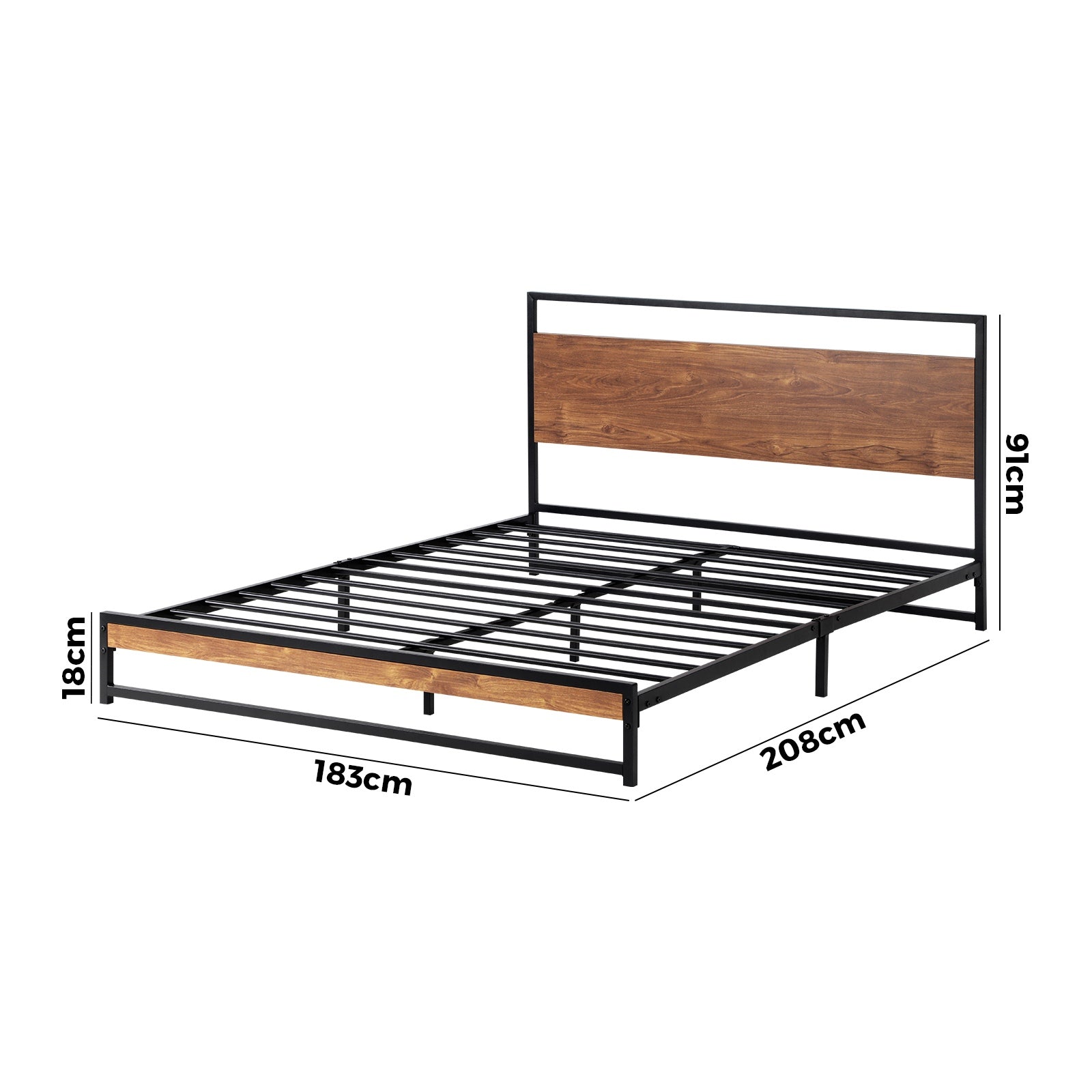 Oikiture Metal Bed Frame King Size Beds Base Platform Wood - Sunyee