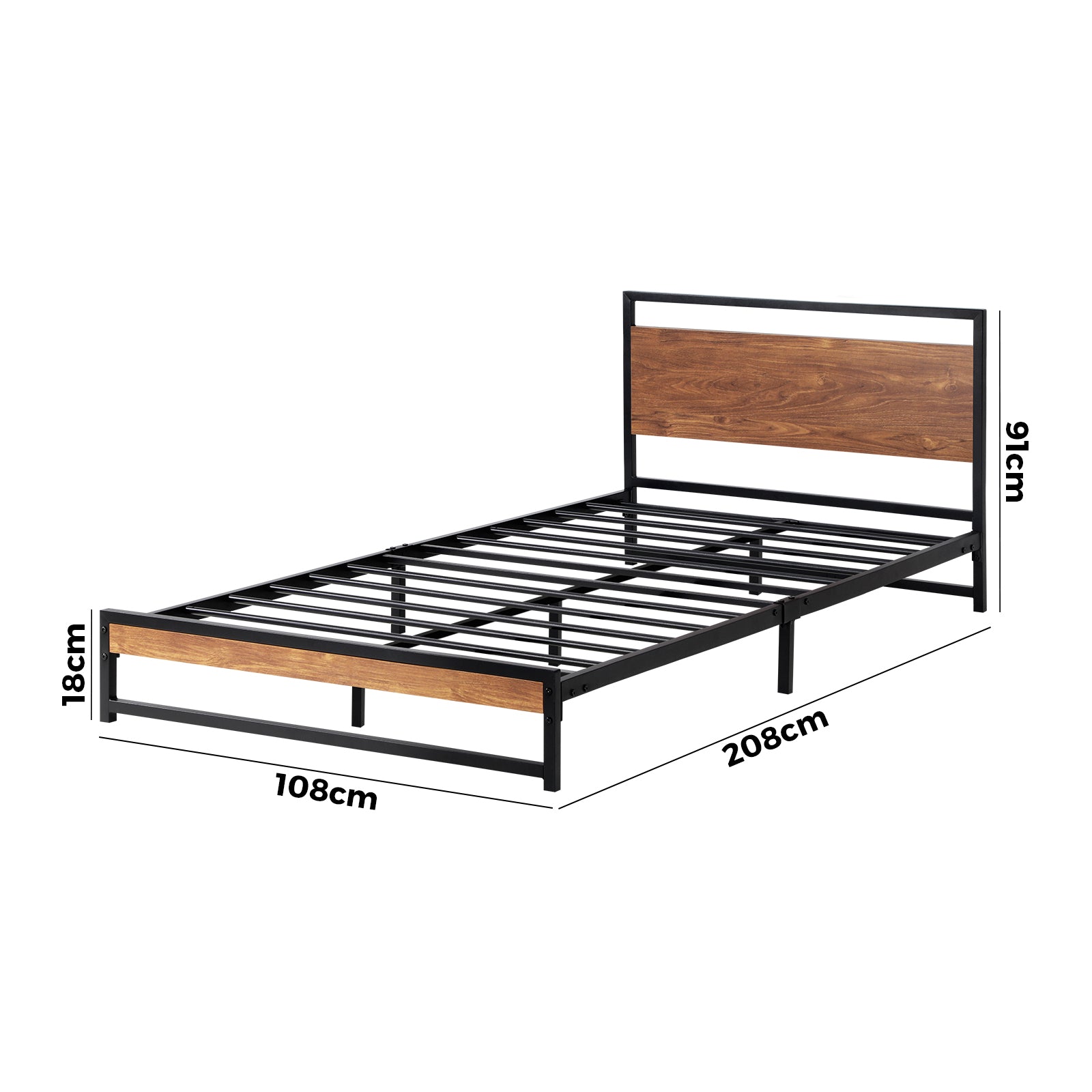 Oikiture Metal Bed Frame King Single Size Beds Base Platform Wood - Sunyee