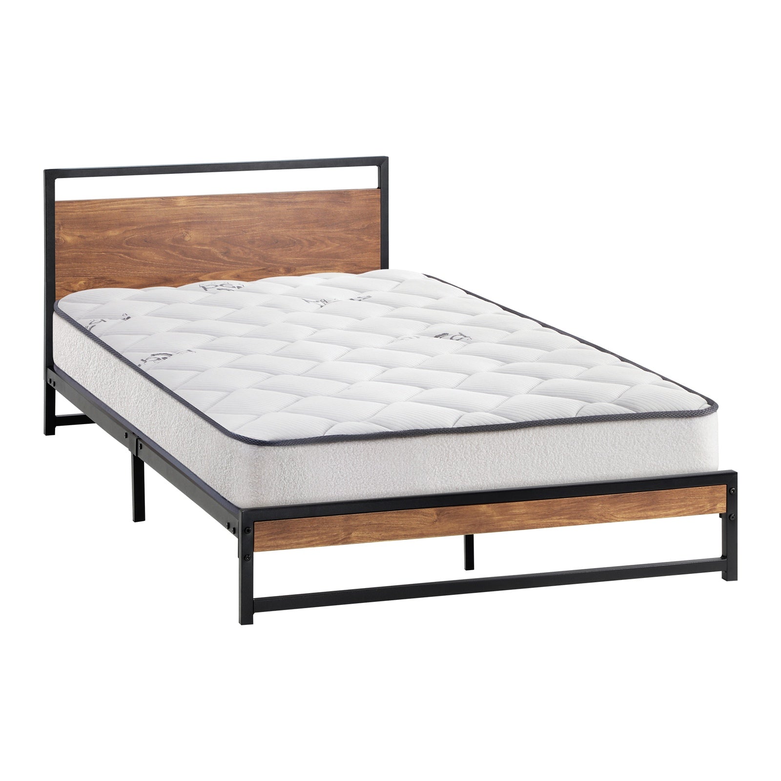 Oikiture Metal Bed Frame King Single Beds Platform with Mattress - Sunyee