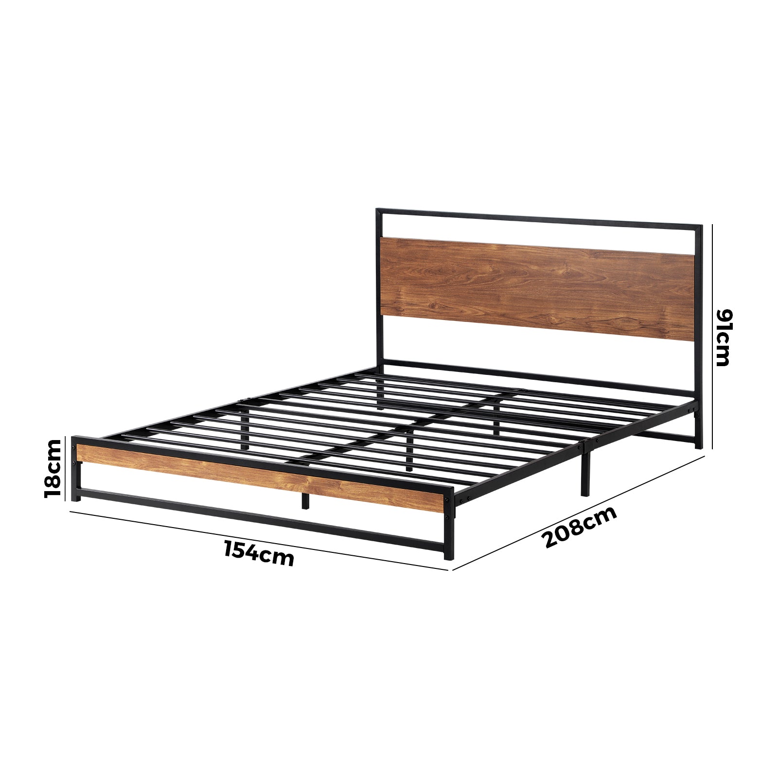 Oikiture Metal Bed Frame Queen Size Beds Base Platform Wood - Sunyee