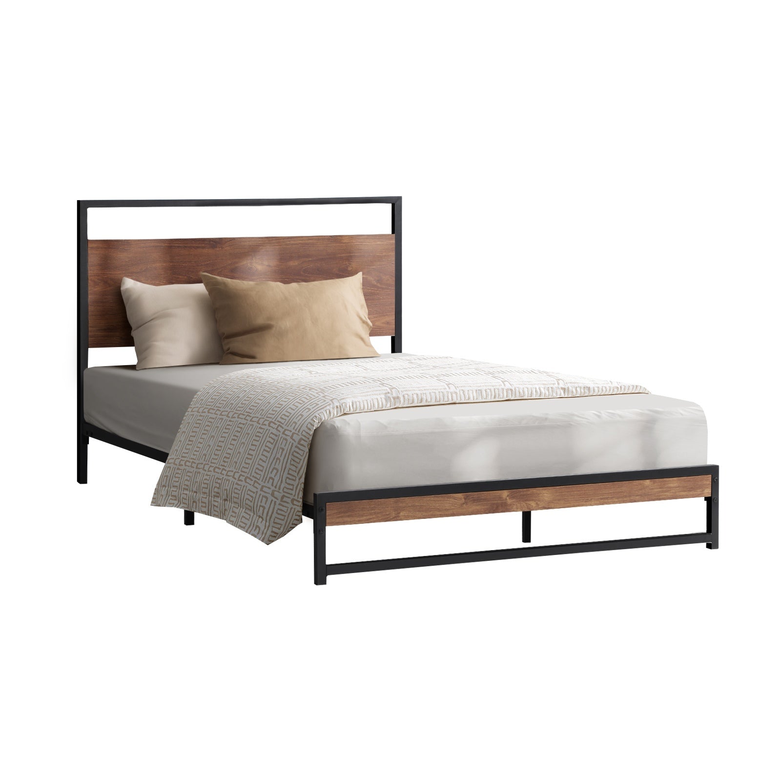 Oikiture Metal Bed Frame Single Size Beds Base Platform Wood - Sunyee
