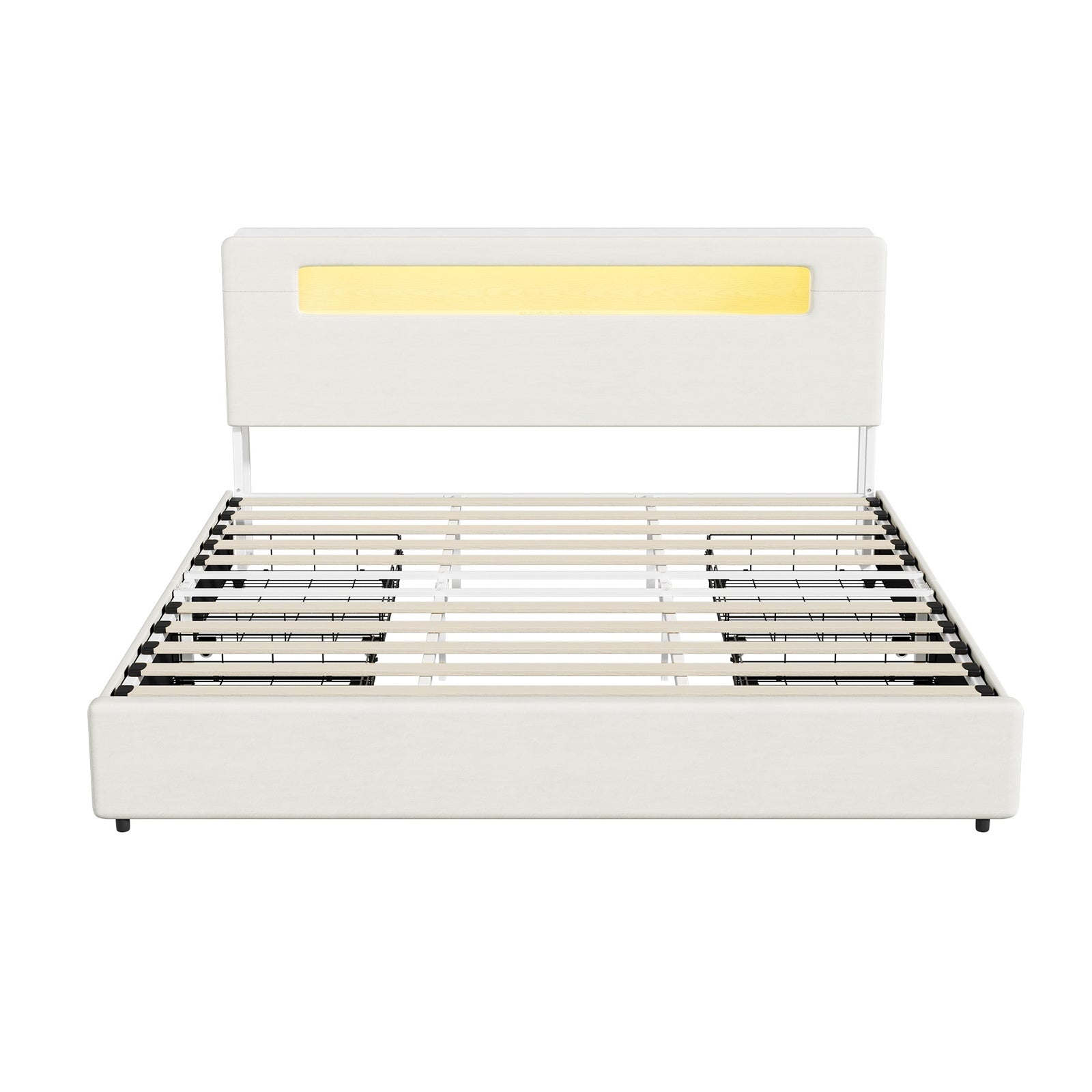 Oikiture Bed Frame 4 Drawers King Size with LED Charging Storage Bedhead - Sunyee