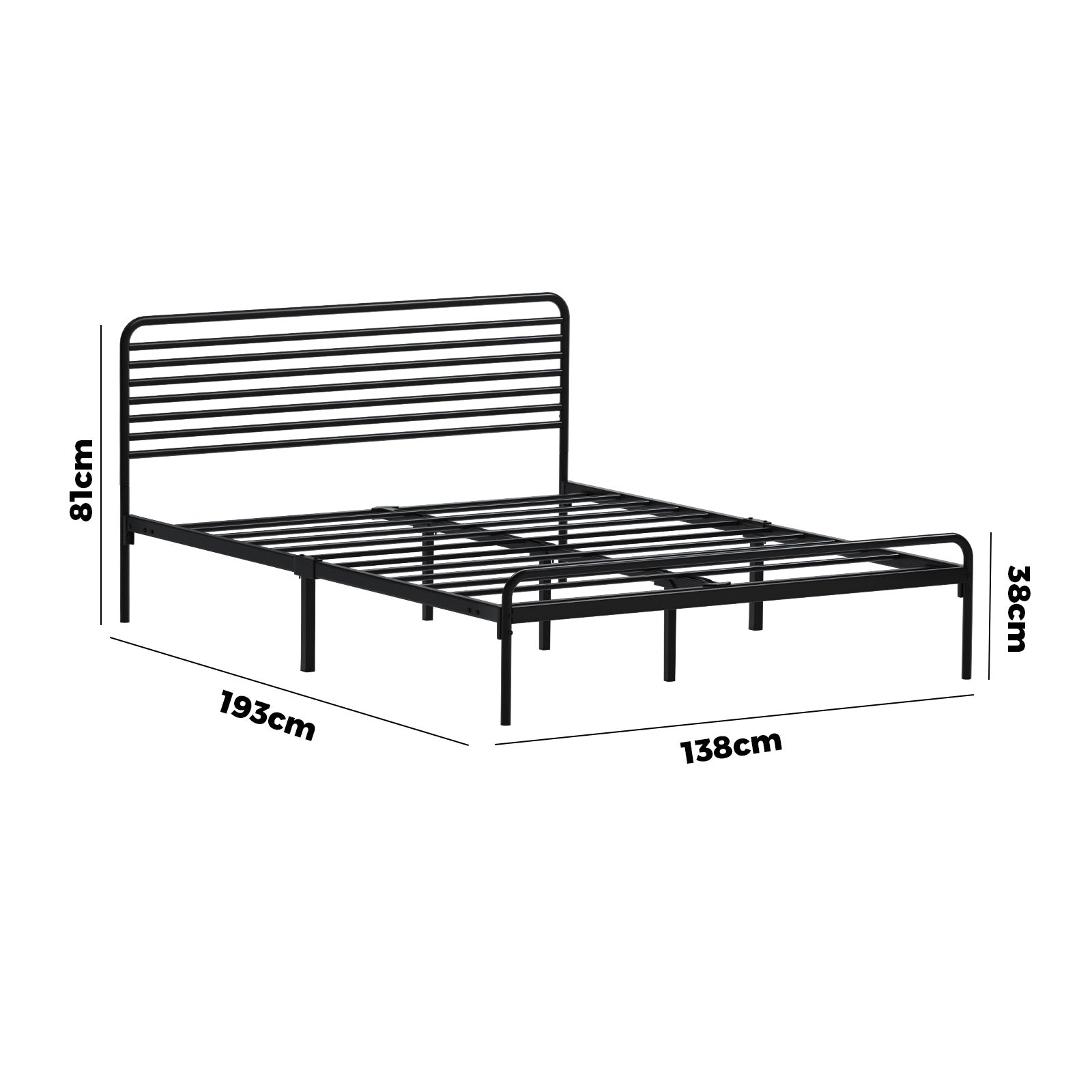 Oikiture Metal Bed Frame Double Size Bed Base Beds Platform - Sunyee