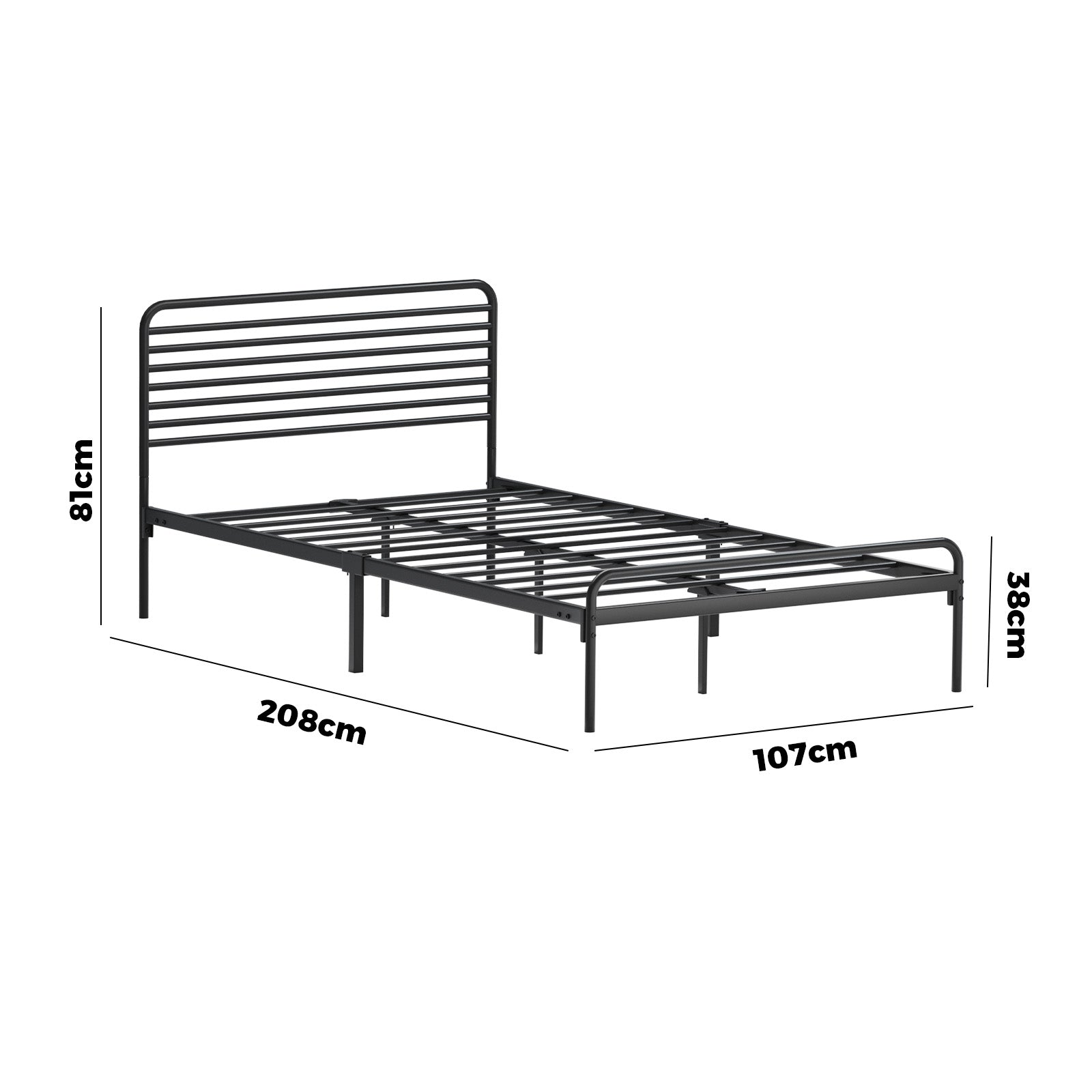 Oikiture Metal Bed Frame King Single Size Bed Base Beds Platform - Sunyee