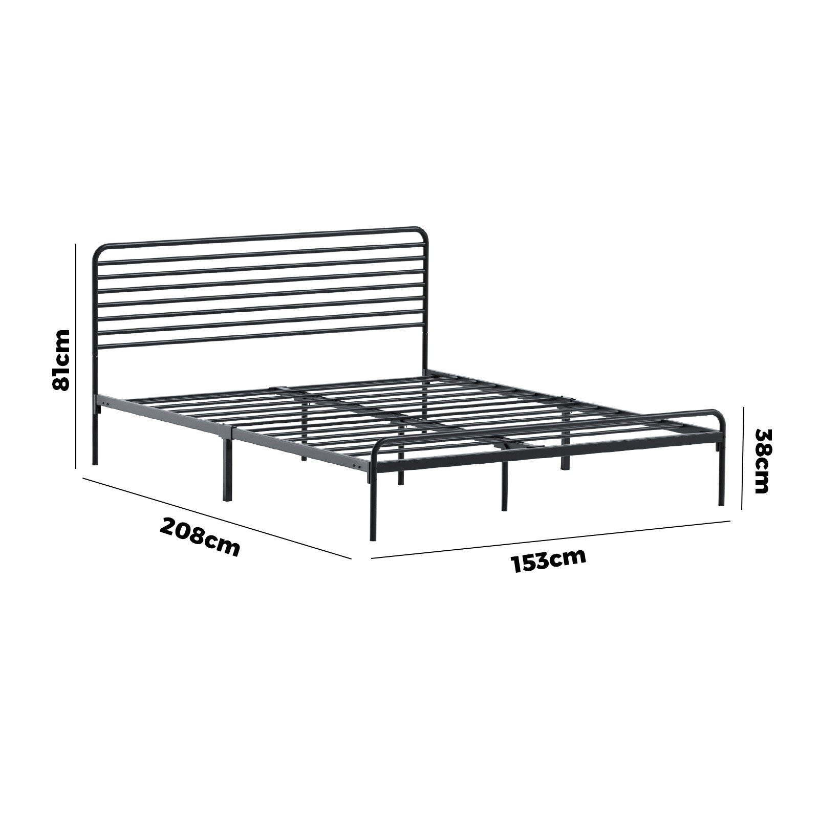 Oikiture Metal Bed Frame Queen Size Bed Base Platform - Sunyee