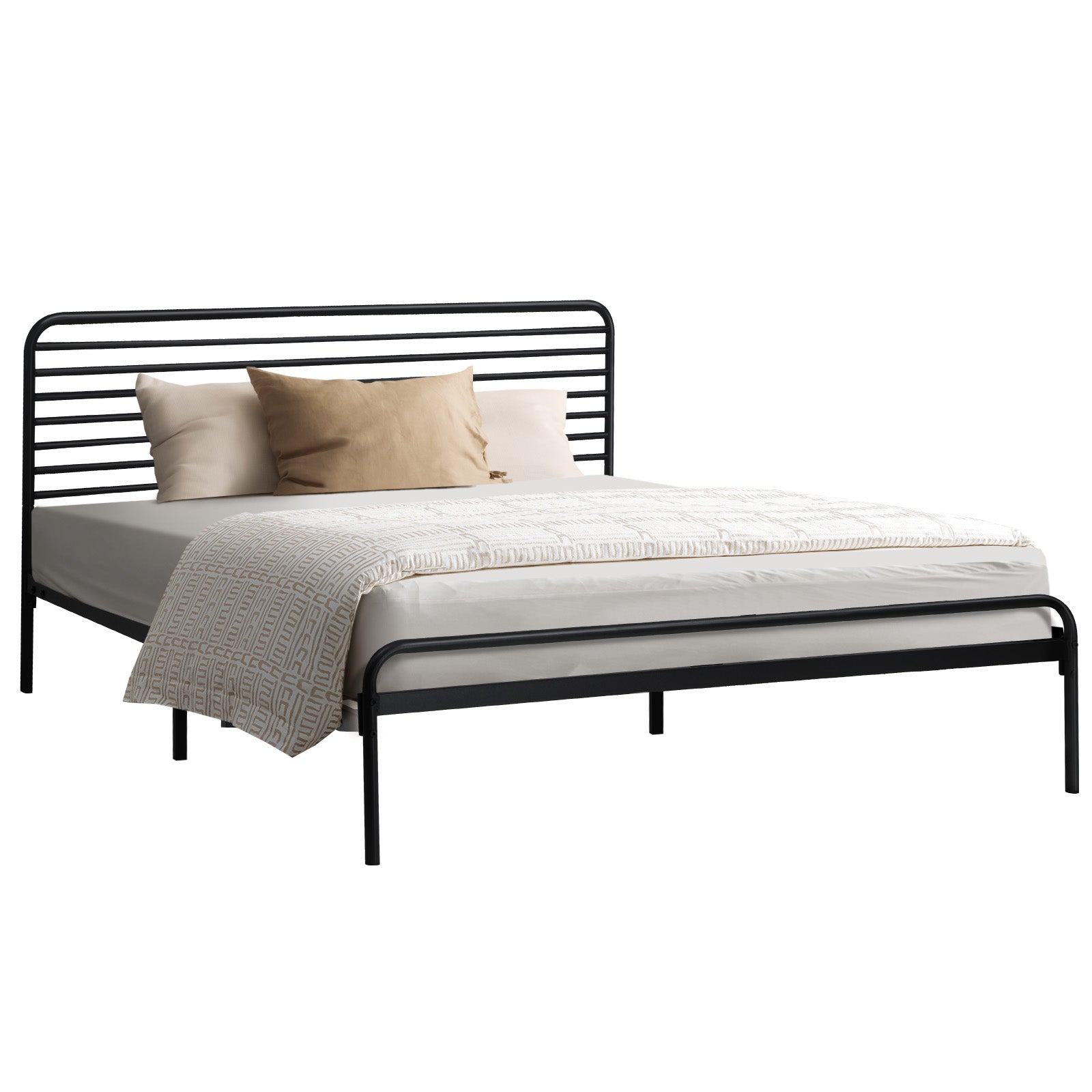 Oikiture Metal Bed Frame Queen Size Bed Base Platform - Sunyee