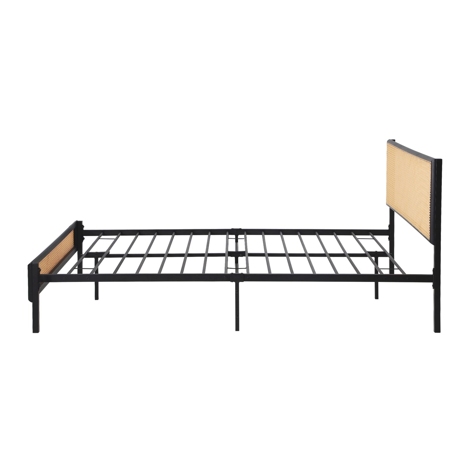 Oikiture Metal Bed Frame Double Size Beds Base Platform Rattan - Sunyee