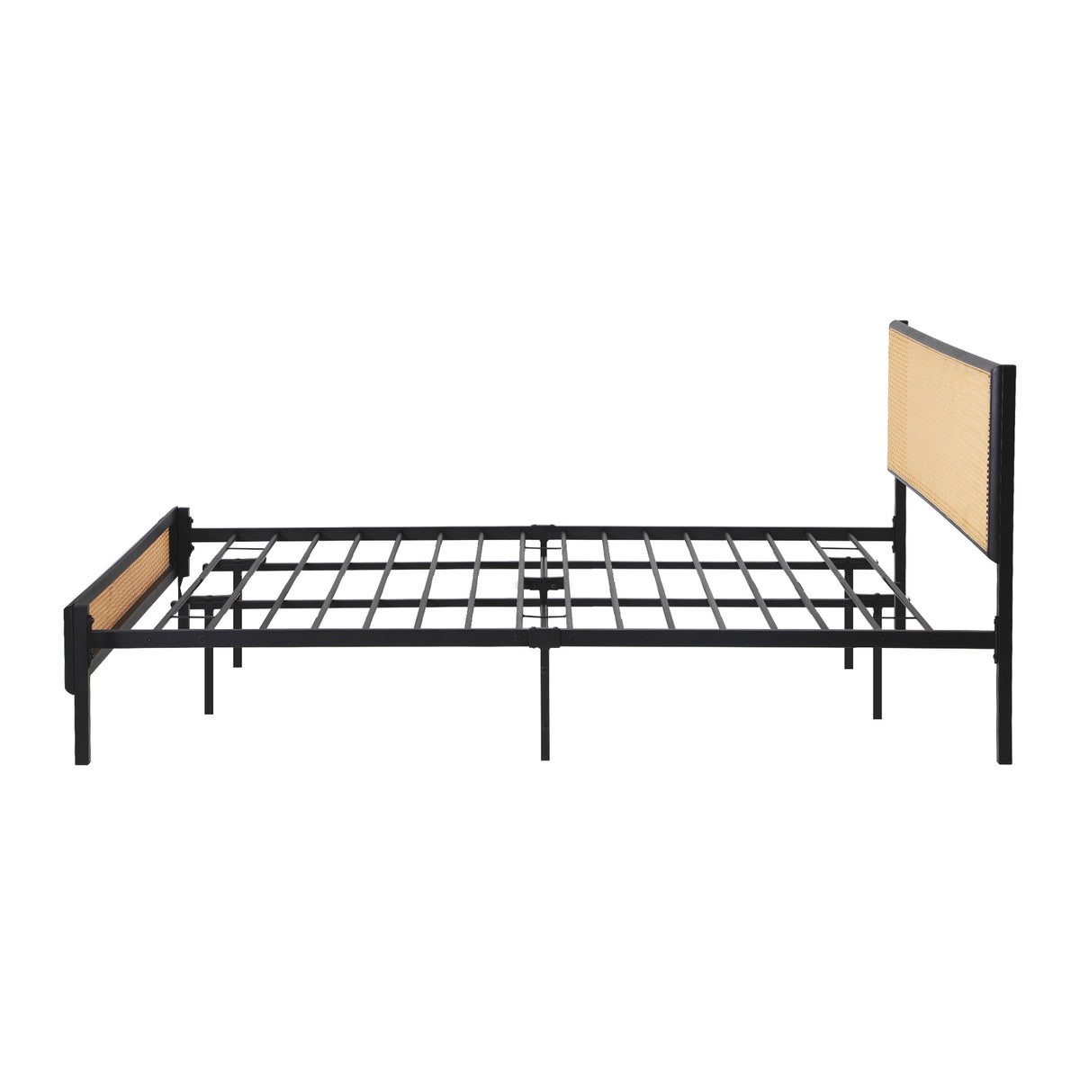 Oikiture Metal Bed Frame King Size Beds Base Platform Rattan - Sunyee