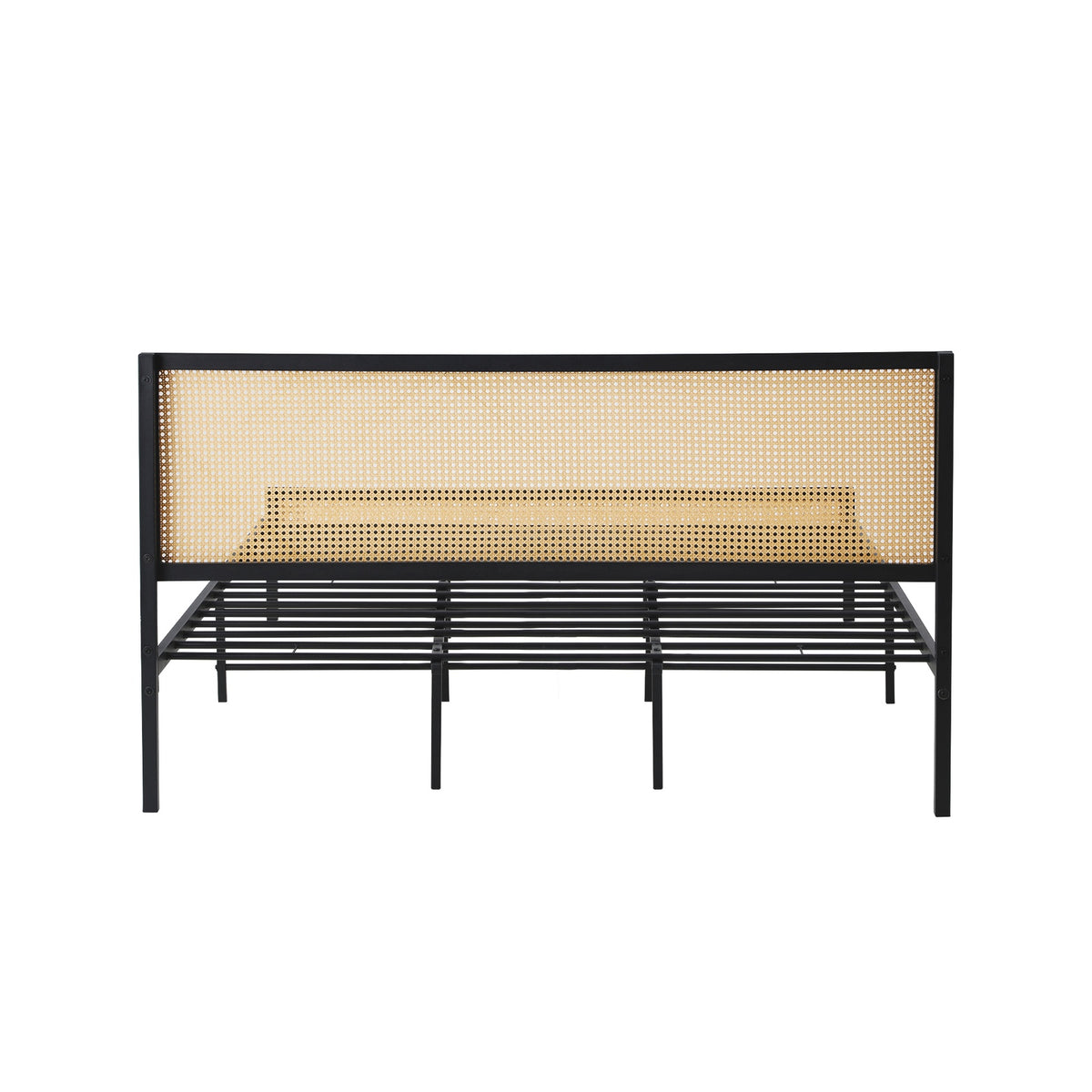 Oikiture Metal Bed Frame King Size Beds Base Platform Rattan - Sunyee