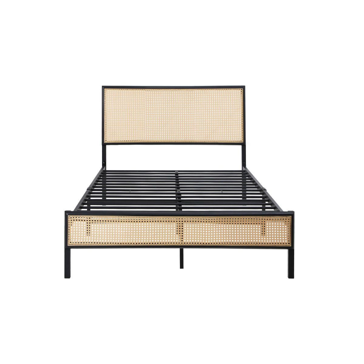 Oikiture Metal Bed Frame King Single Beds Base Platform Rattan - Sunyee
