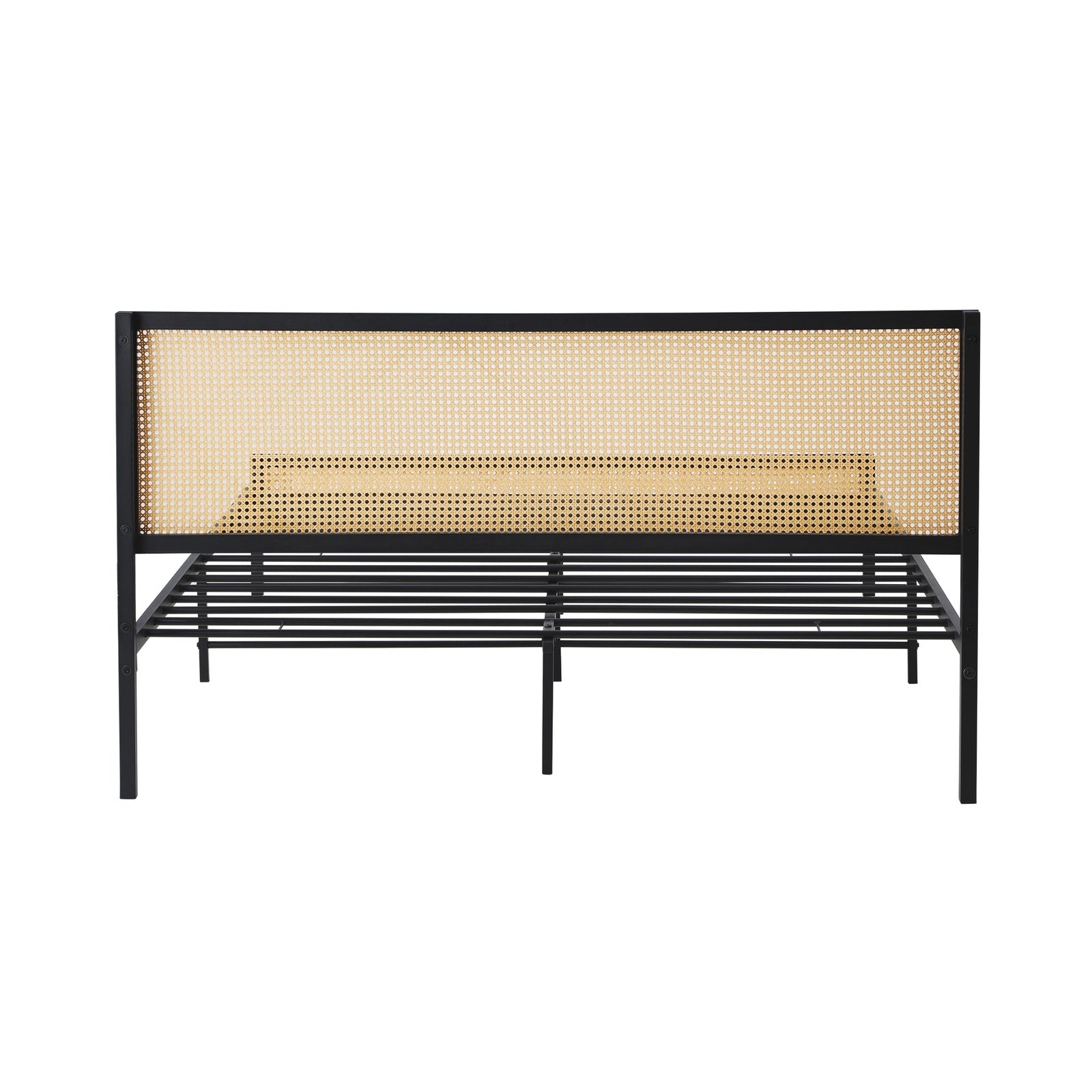 Oikiture Metal Bed Frame Queen Size Beds Base Platform Rattan - Sunyee