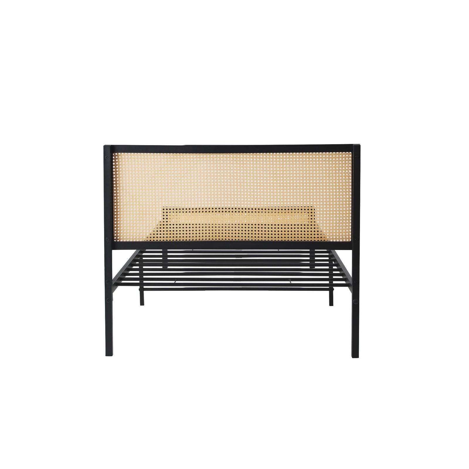 Oikiture Metal Bed Frame Single Size Beds Base Platform Rattan - Sunyee