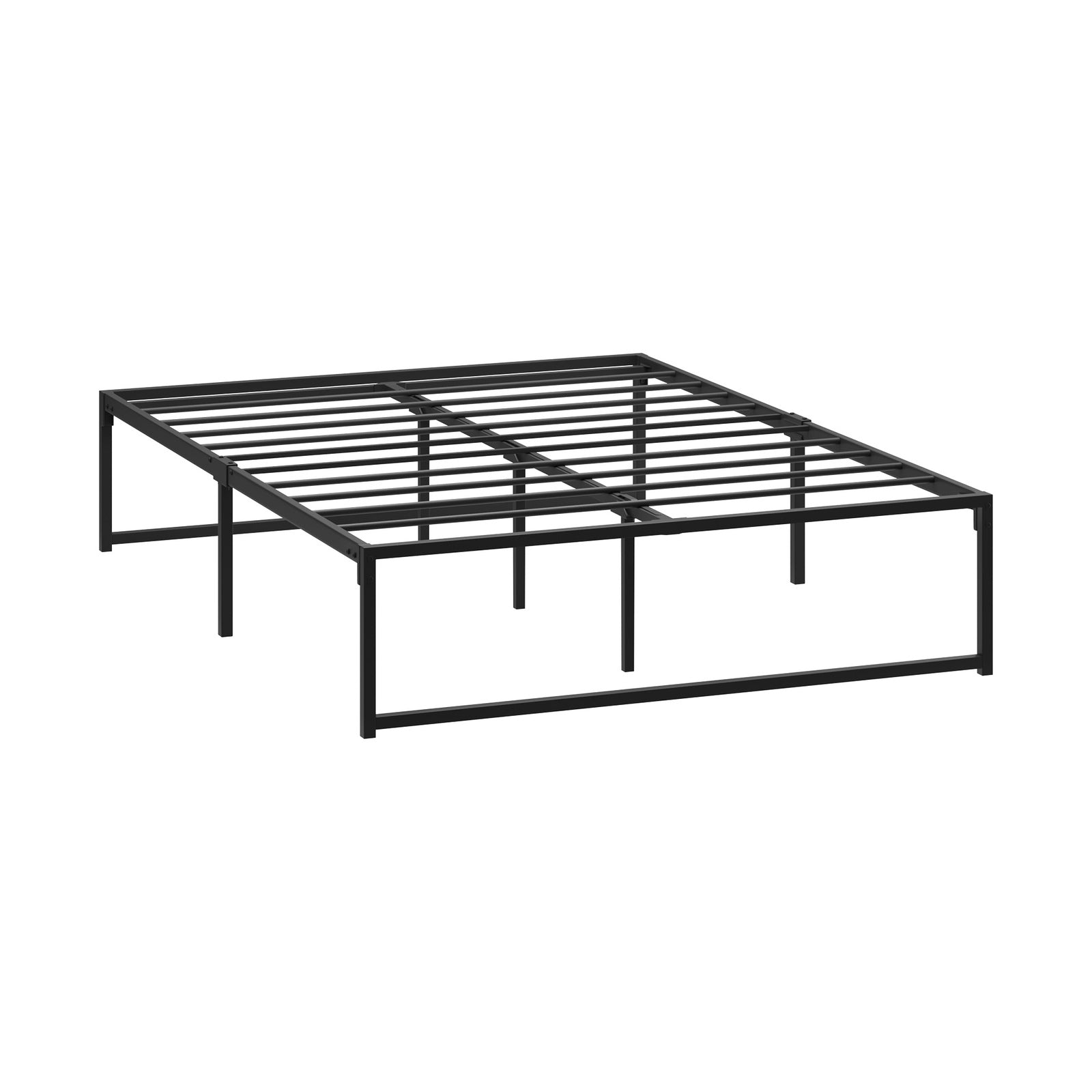 Oikiture Metal Bed Frame Double Size Beds Base Platform Black - Sunyee