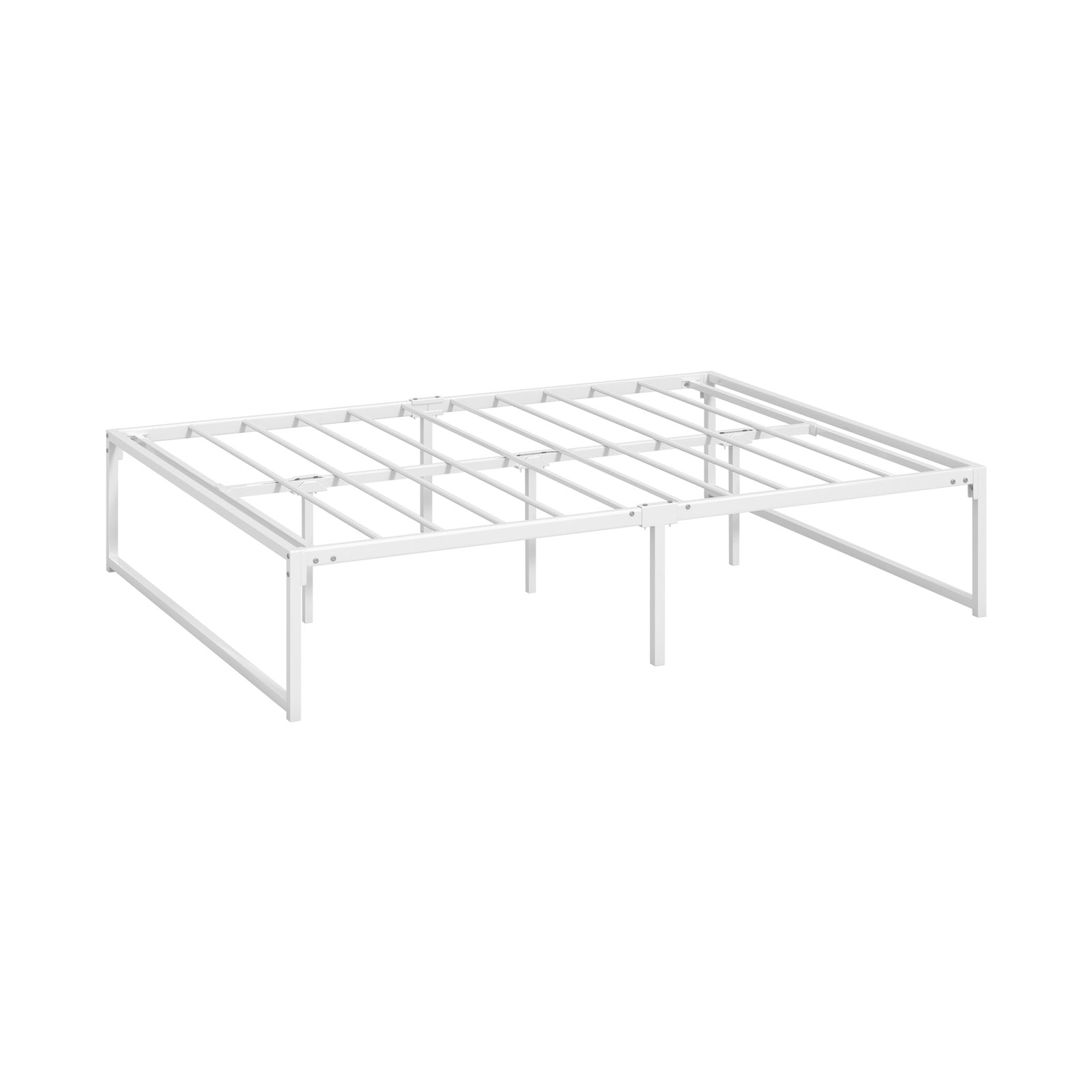 Oikiture Metal Bed Frame Double Size Beds Base Platform White - Sunyee