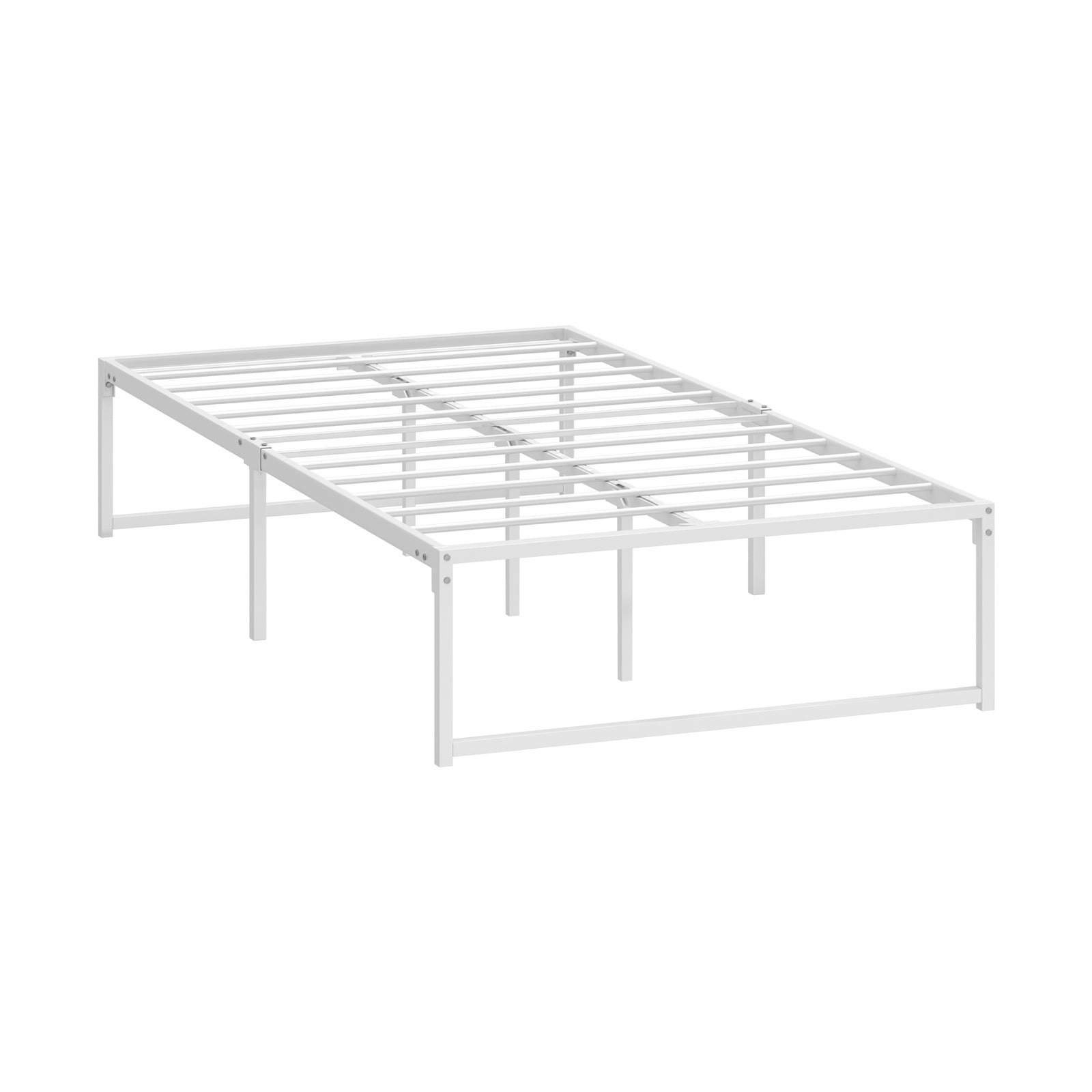 Oikiture Metal Bed Frame King Single Beds Base Platform White - Sunyee
