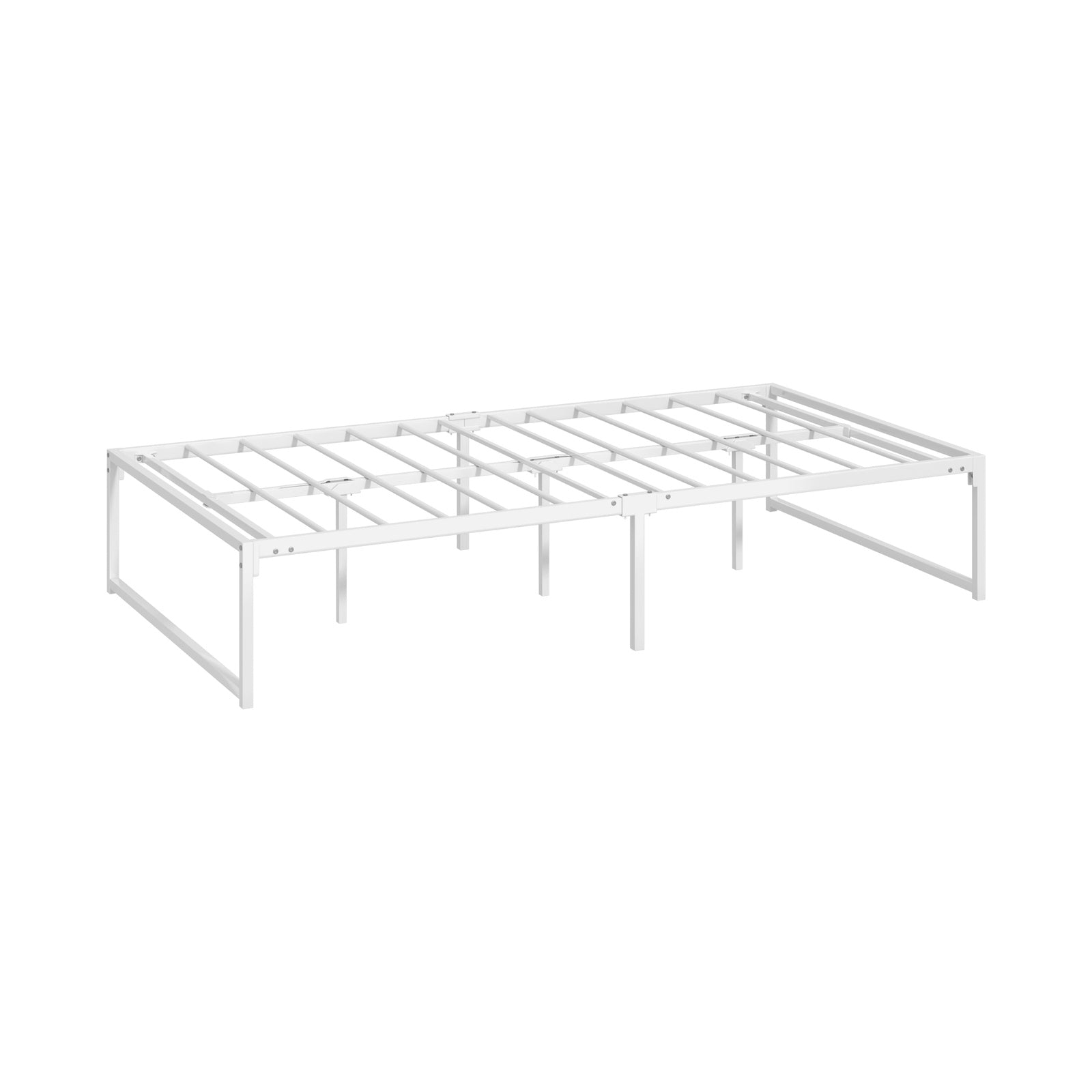 Oikiture Metal Bed Frame King Single Beds Base Platform White - Sunyee