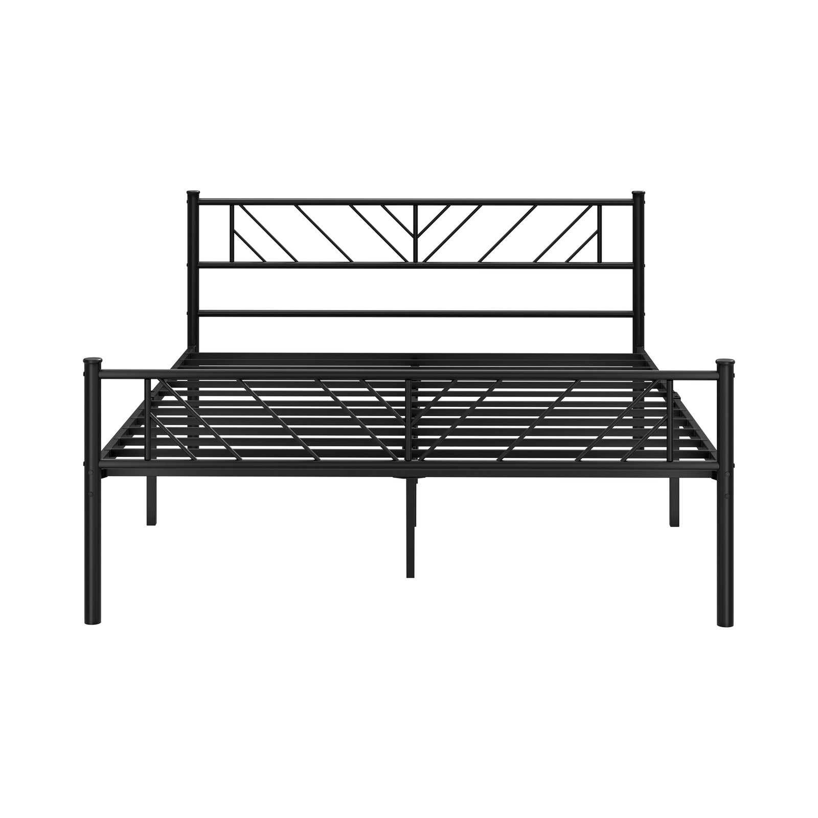 Oikiture Metal Bed Frame Queen Double King Single Base Platform Bedroom Black - Sunyee