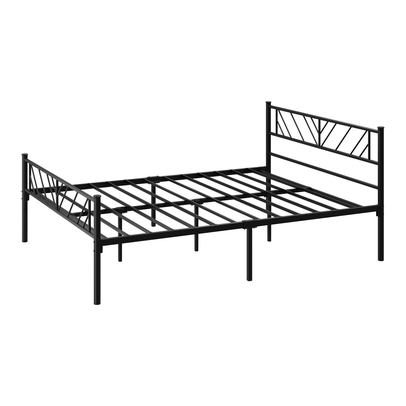 Oikiture Metal Bed Frame Queen Double King Single Base Platform Bedroom Black - Sunyee