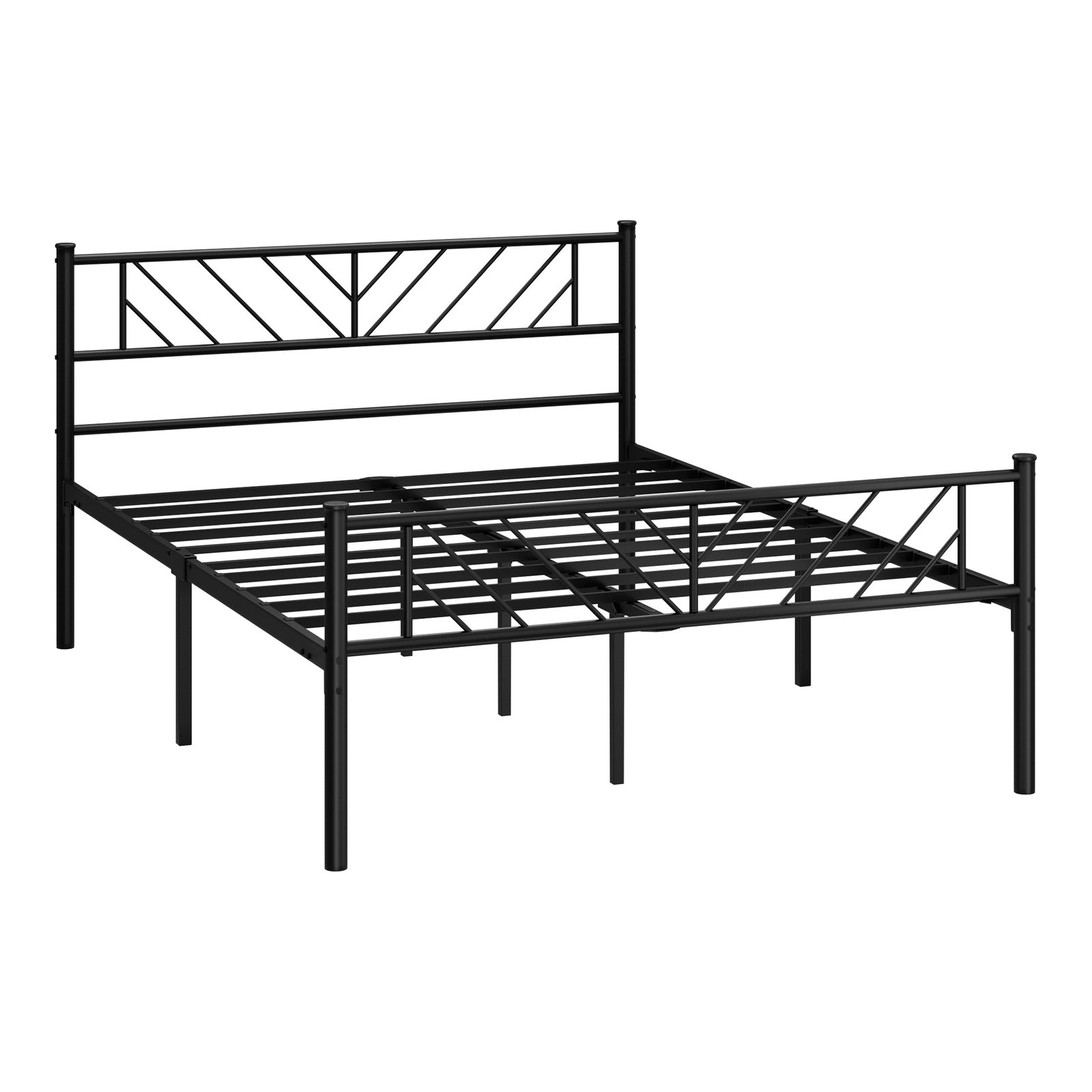 Oikiture Metal Bed Frame Double Size Bed Base Platform Black SIS - Sunyee
