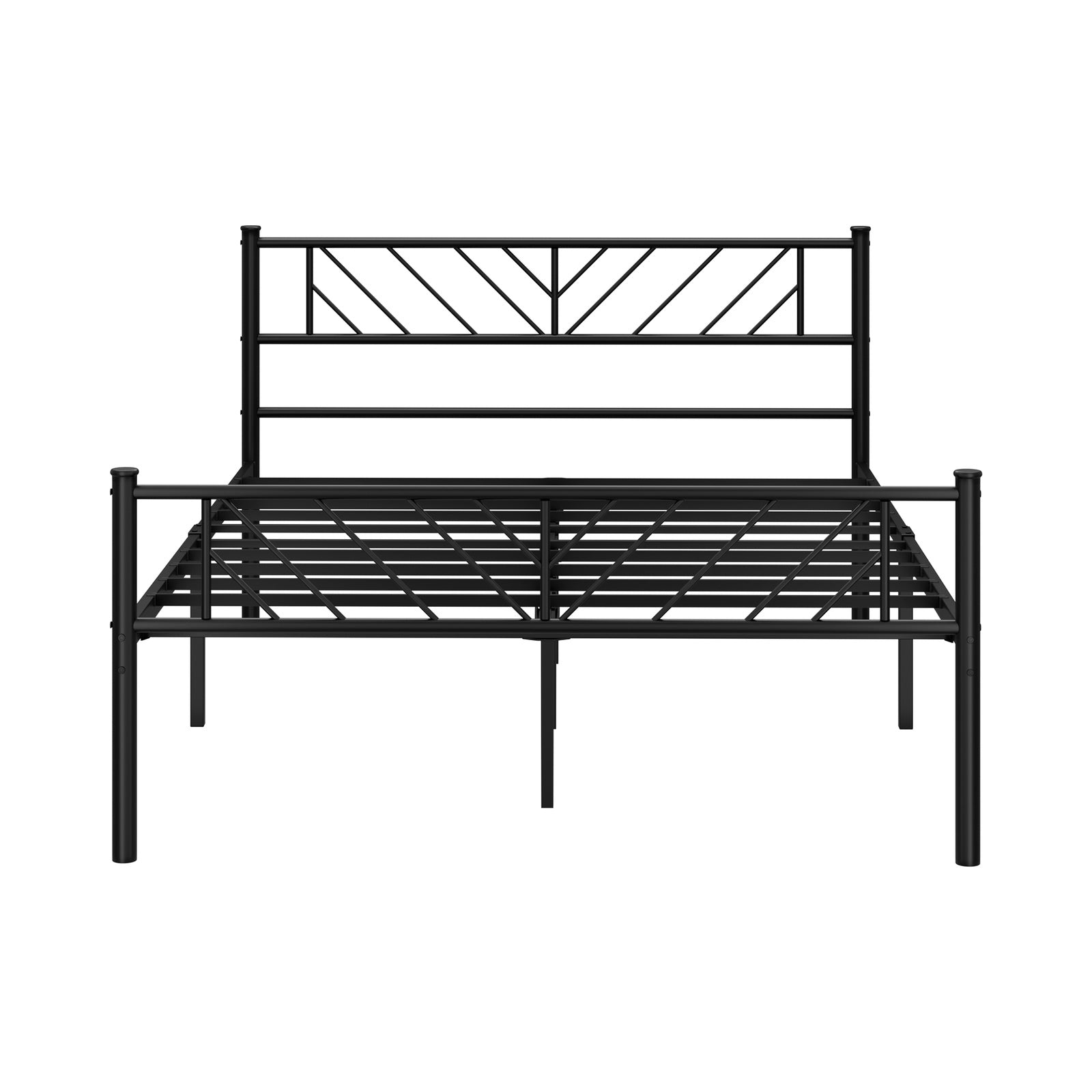 Oikiture Metal Bed Frame Double Size Bed Base Platform Black SIS - Sunyee
