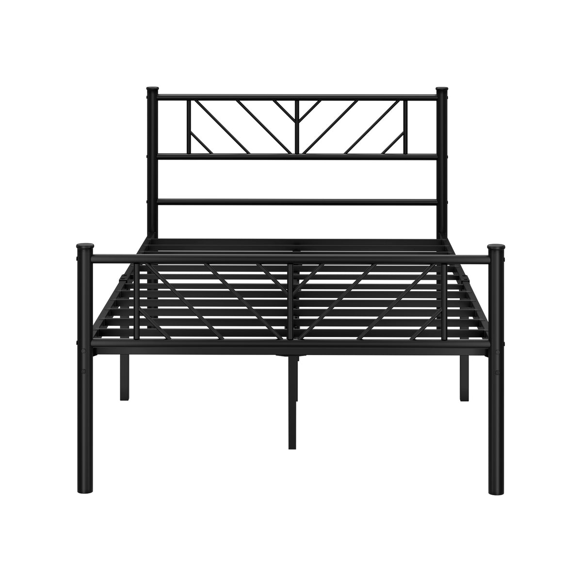 Oikiture Metal Bed Frame King Single Bed Base Platform Black SIS - Sunyee