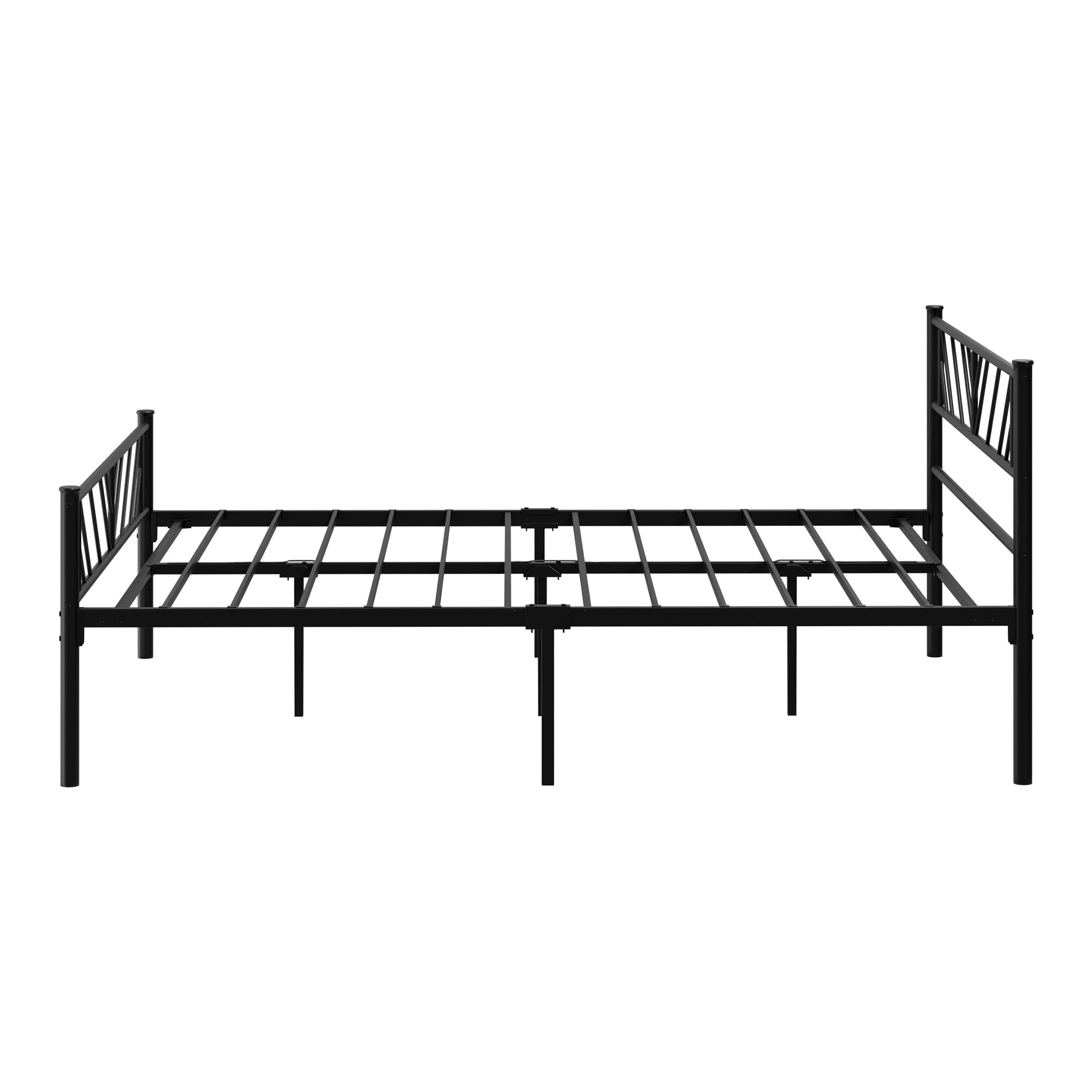 Oikiture Metal Bed Frame Queen Size Bed Base Platform Black SIS - Sunyee