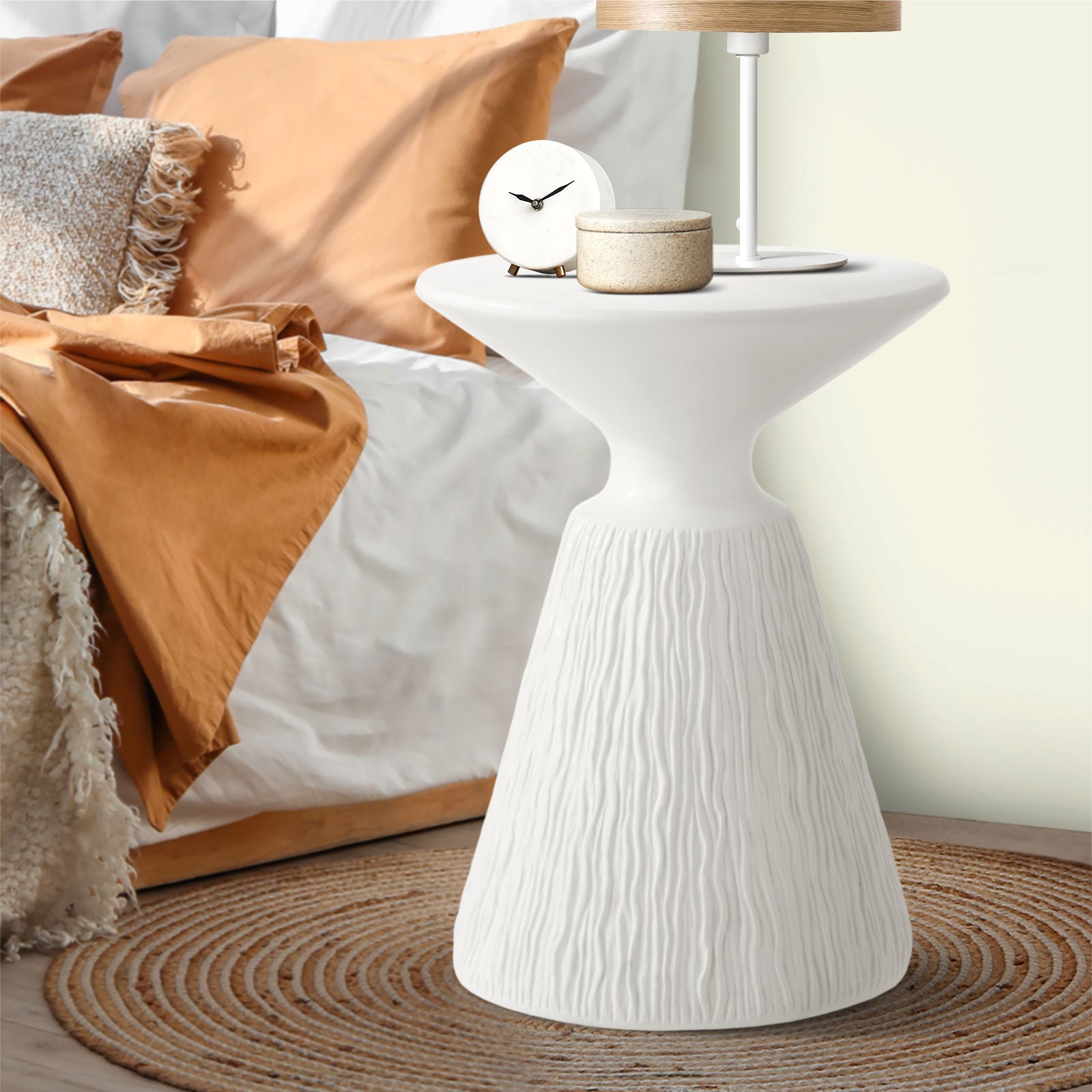 Oikiture Side Table Coffee Bedside End Stool Stand Terrazzo Indoor Outdoor - Sunyee