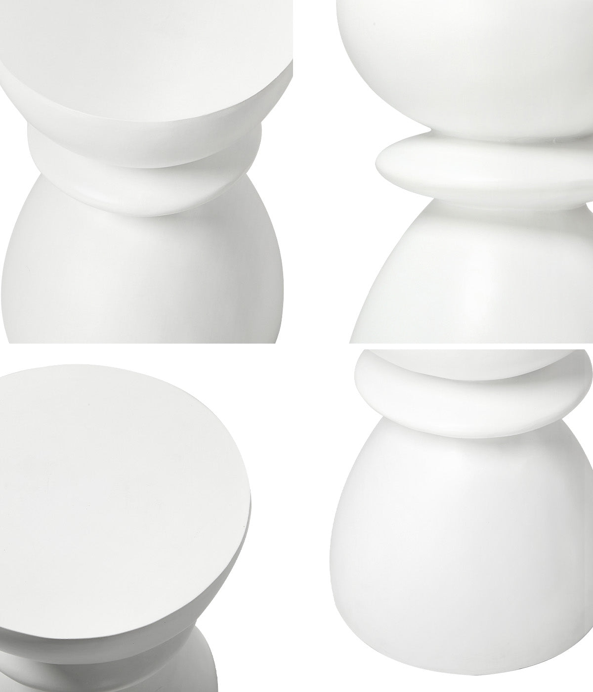 Oikiture Side Table Round Coffee End Stool Bedside Stand Stone Patio Garden - Sunyee