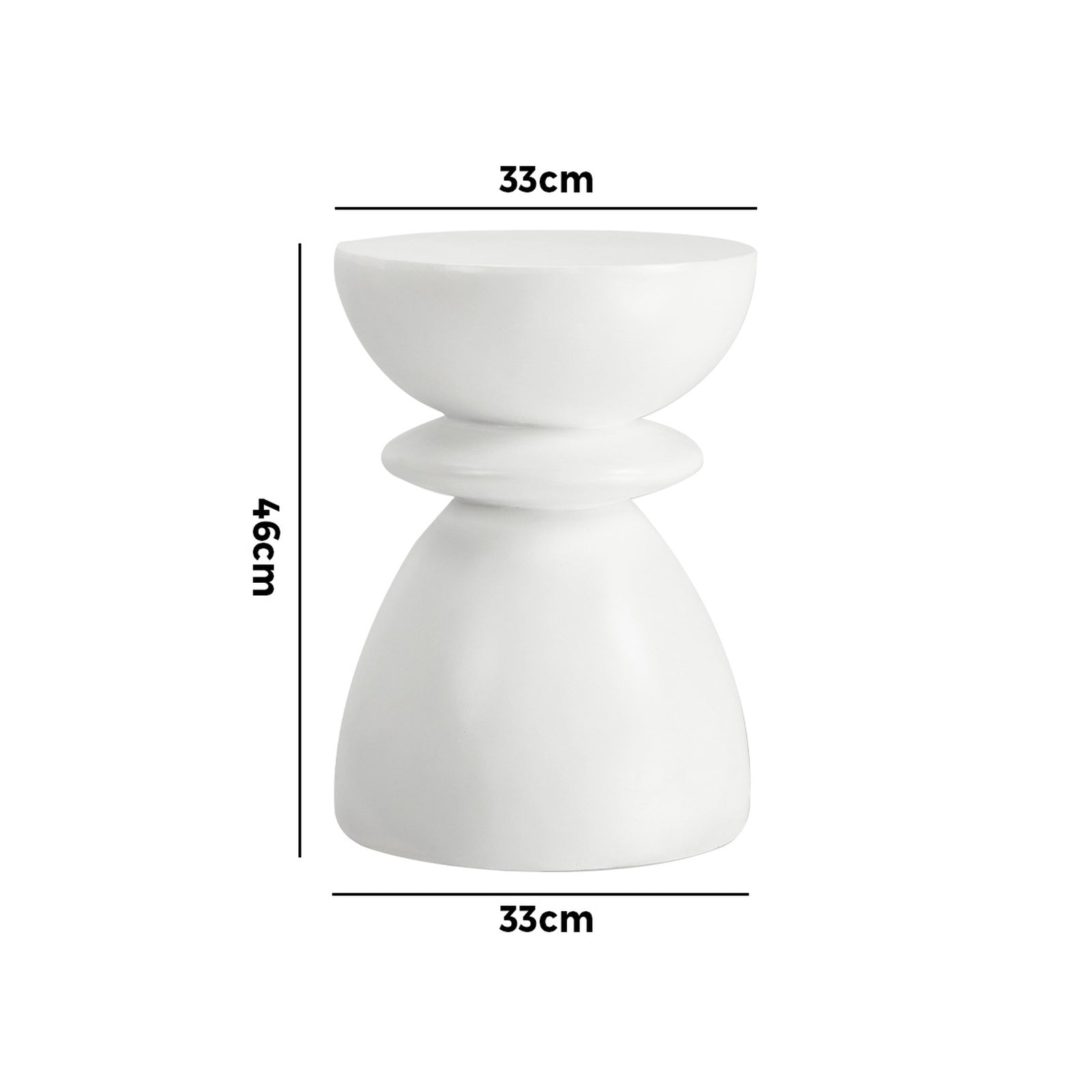 Oikiture Side Table Round Coffee End Stool Bedside Stand Stone Patio Garden - Sunyee