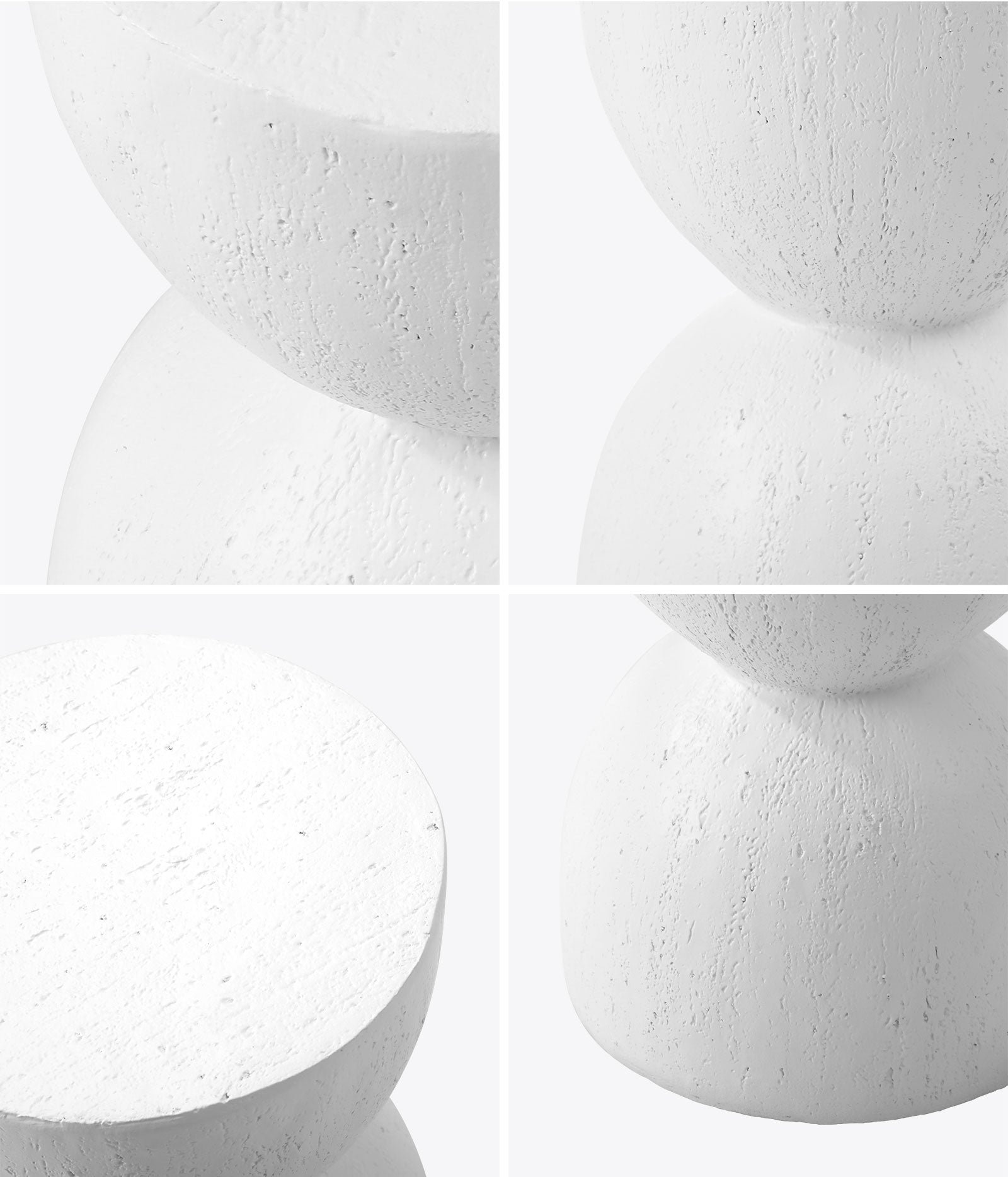 Oikiture Coffee Side Table Bedside End Terrazzo Hourglass Concrete Stool Stand - Sunyee