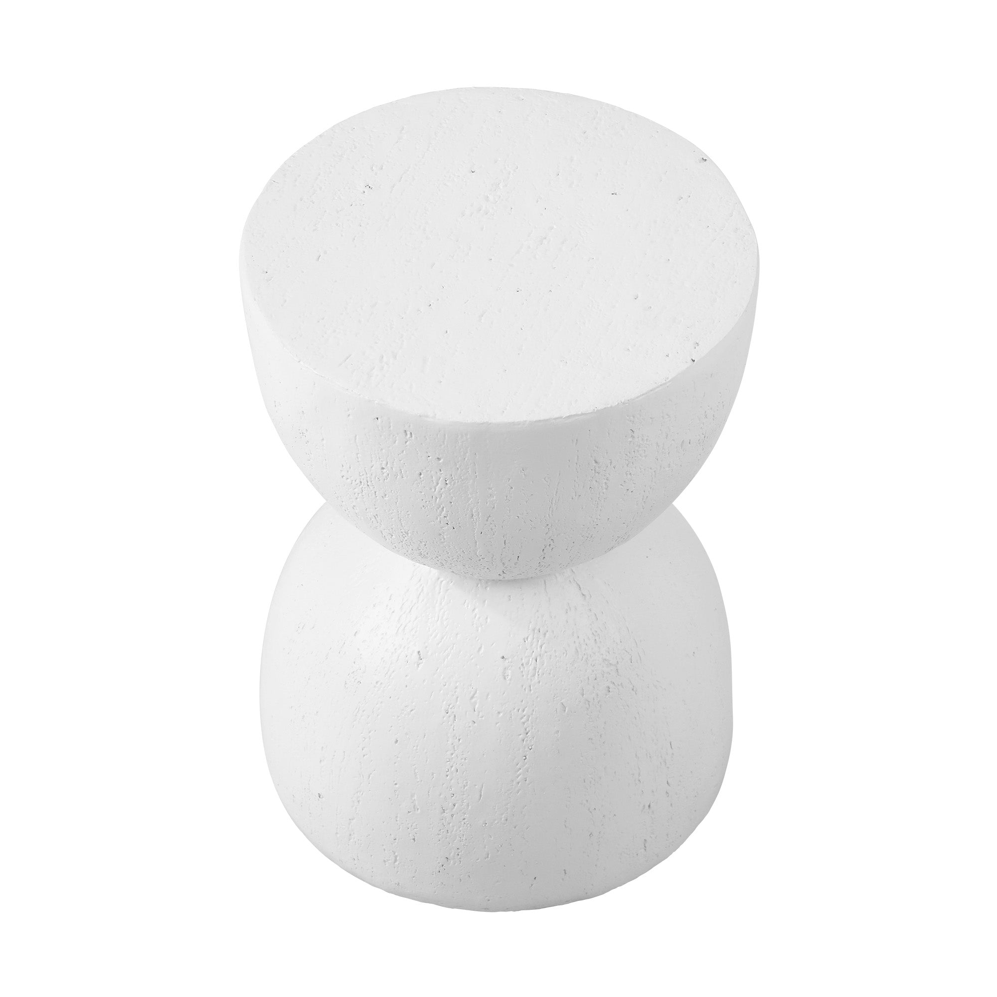 Oikiture Coffee Side Table Bedside End Terrazzo Hourglass Concrete Stool Stand - Sunyee