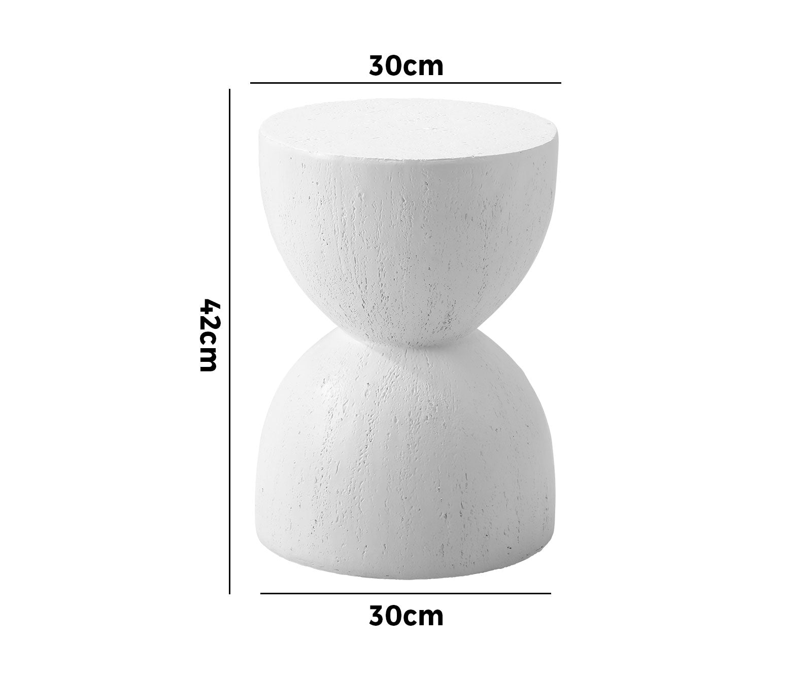 Oikiture Coffee Side Table Bedside End Terrazzo Hourglass Concrete Stool Stand - Sunyee