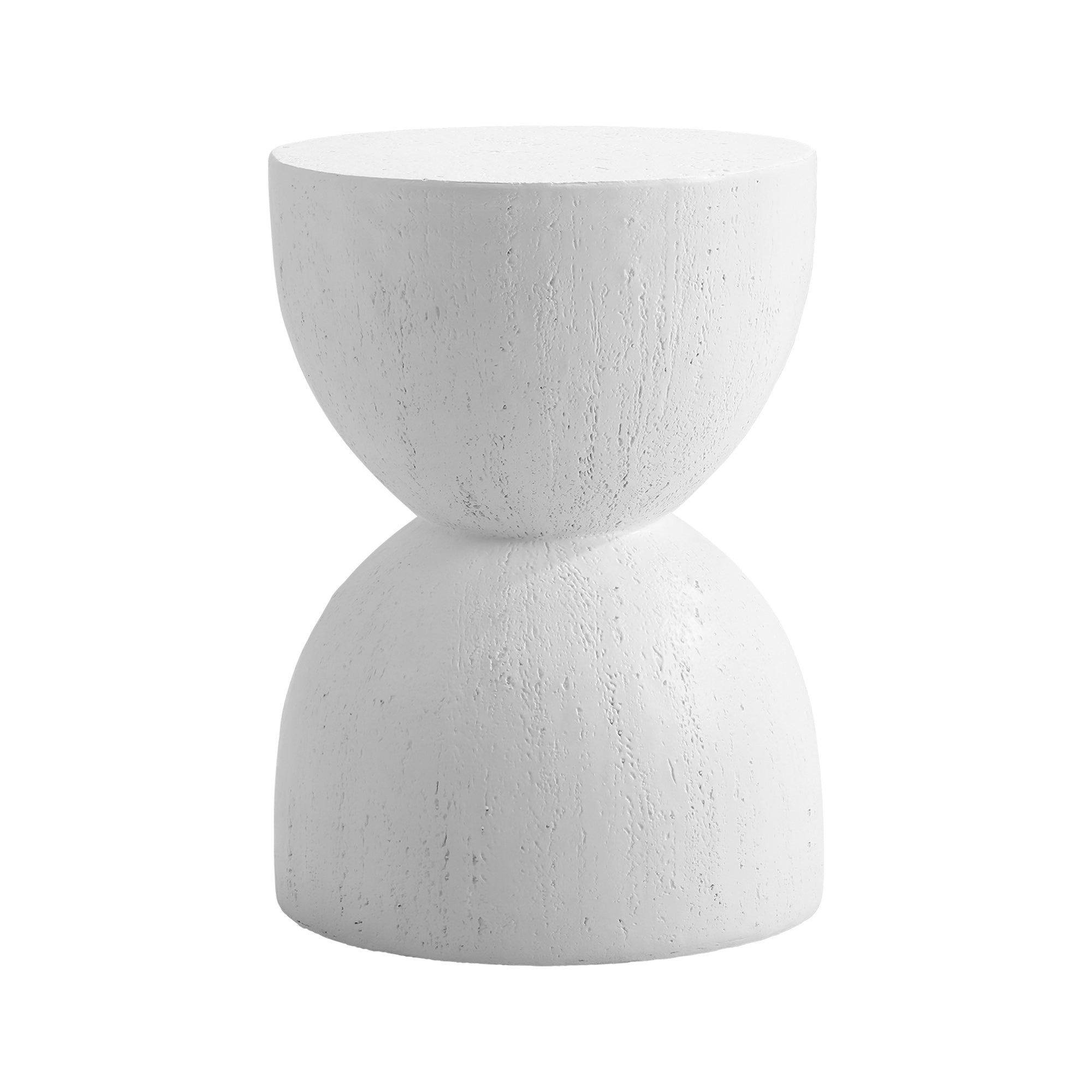 Oikiture Coffee Side Table Bedside End Terrazzo Hourglass Concrete Stool Stand - Sunyee