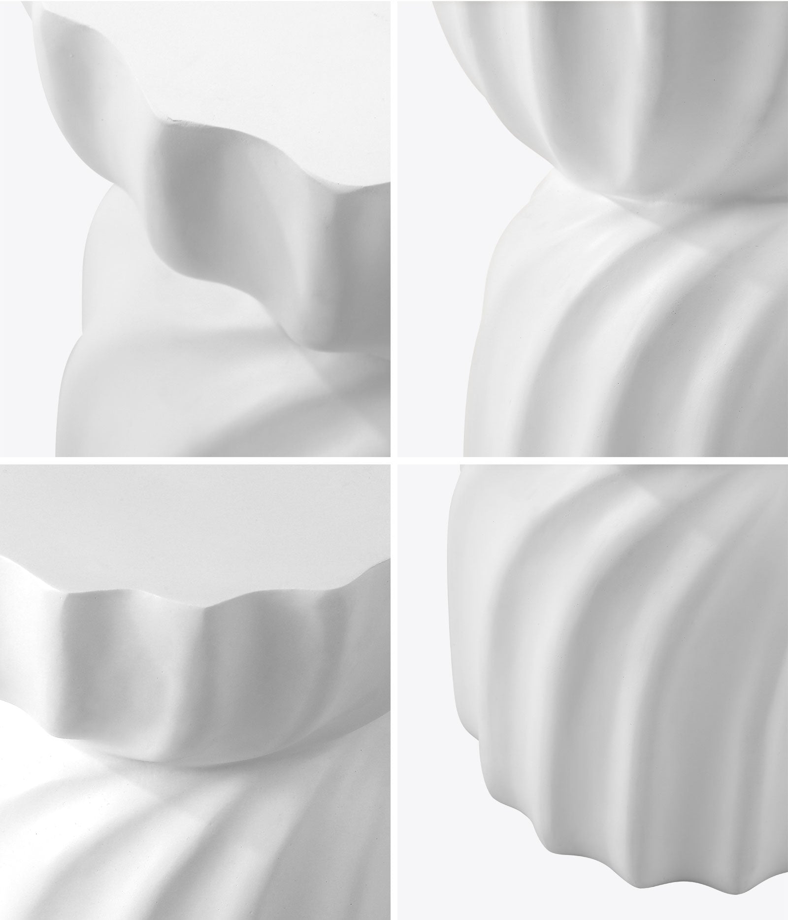 Oikiture Coffee Side Table Bedside End Stool Stand Terrazzo Hourglass Concrete - Sunyee