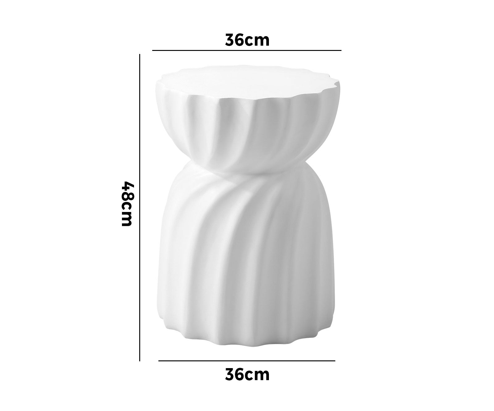 Oikiture Coffee Side Table Bedside End Stool Stand Terrazzo Hourglass Concrete - Sunyee