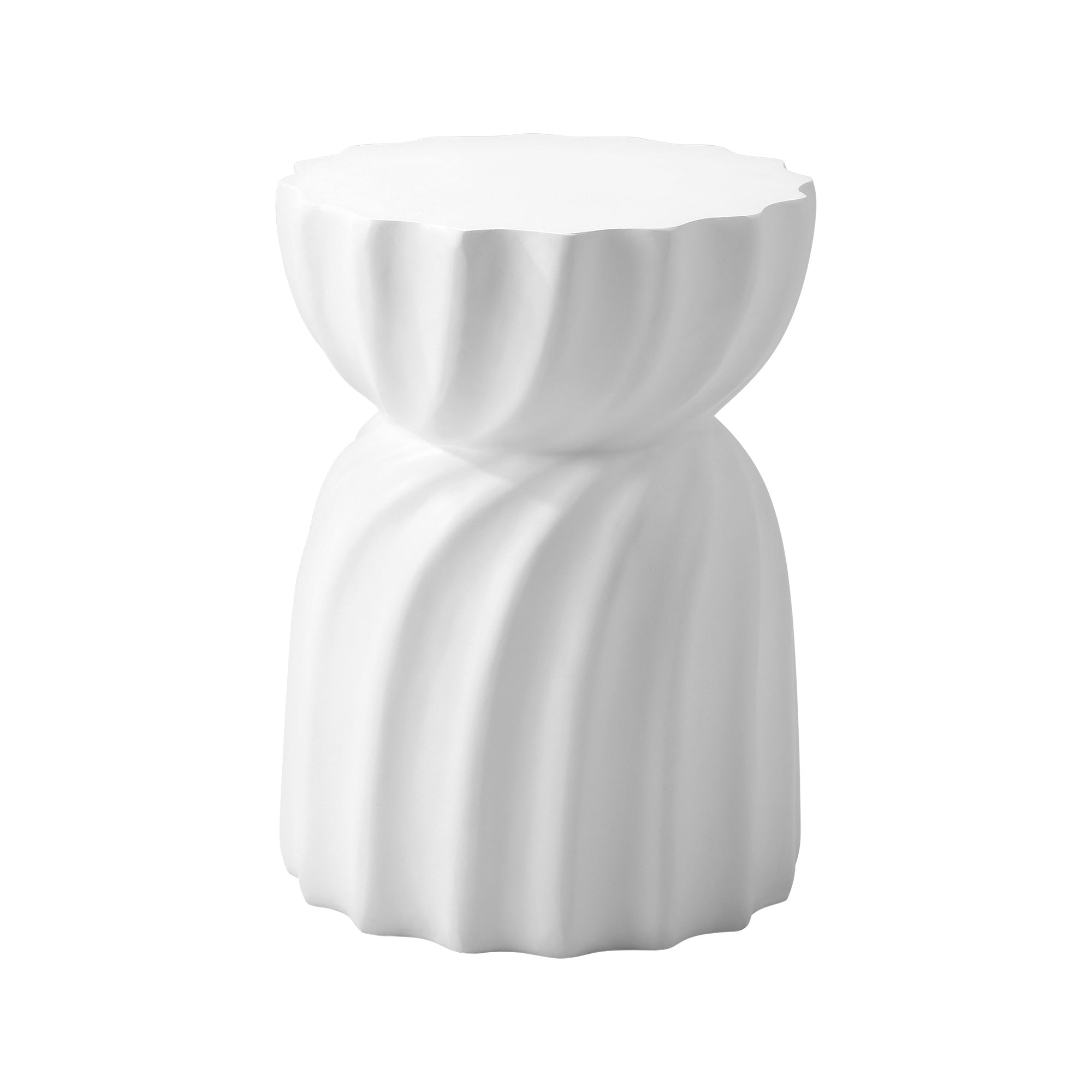 Oikiture Coffee Side Table Bedside End Stool Stand Terrazzo Hourglass Concrete - Sunyee