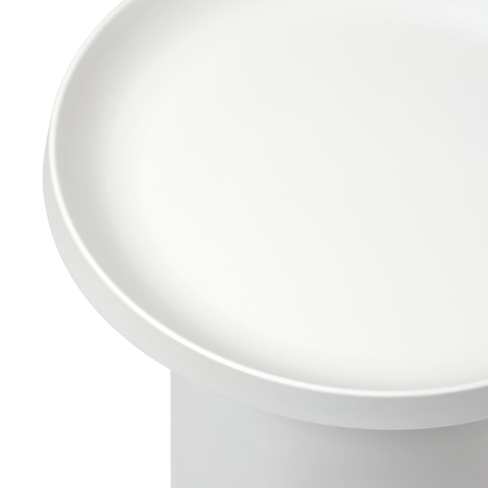 Oikiture Coffee Side Table Round Bedside Sofa Tea End Tables Steel Metal White - Sunyee