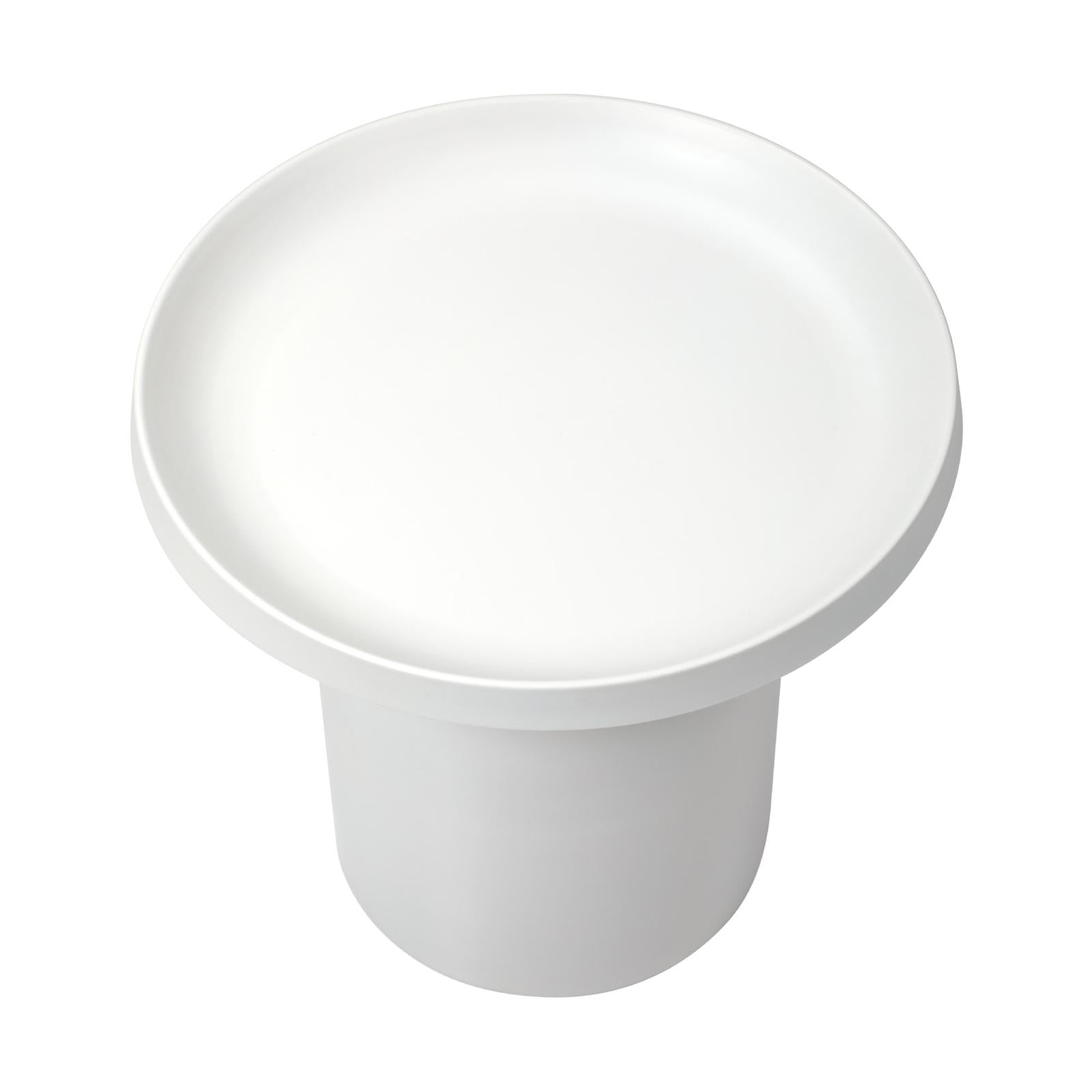 Oikiture Coffee Side Table Round Bedside Sofa Tea End Tables Steel Metal White - Sunyee