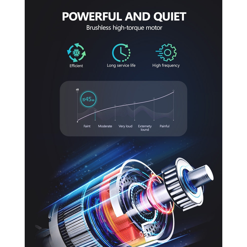 Finex Massage Gun 6 Heads LCD Percussion Vibration Muscle Therapy Deep Tissue - Sunyee